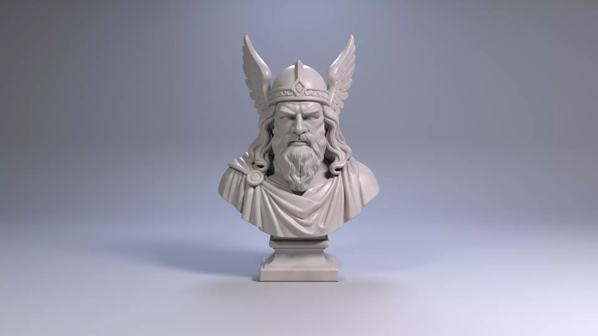 Odin Bust Sculpture 3D Printable STL File 3D print model_2