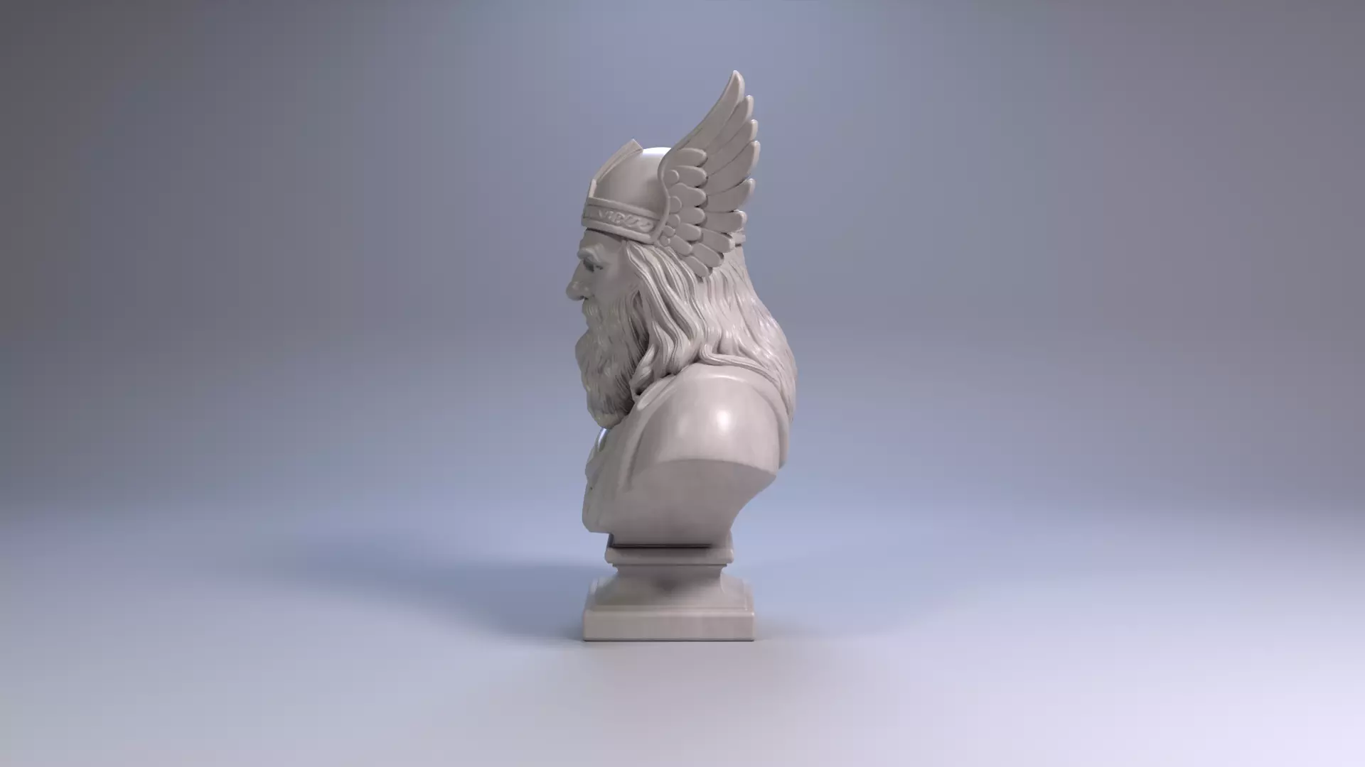Odin Bust Sculpture 3D Printable STL File 3D print model_3