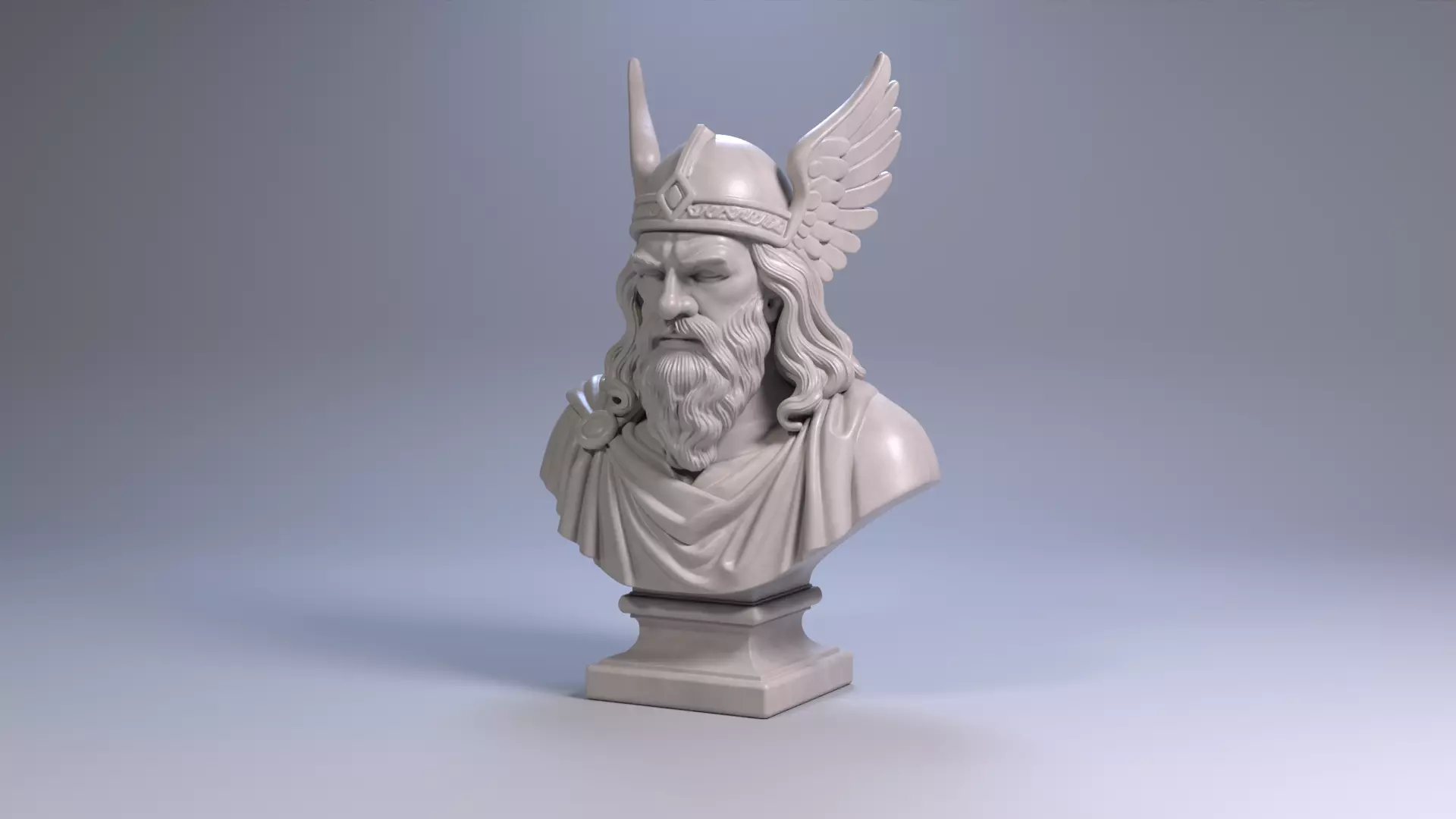 Odin Bust Sculpture 3D Printable STL File 3D print model_14