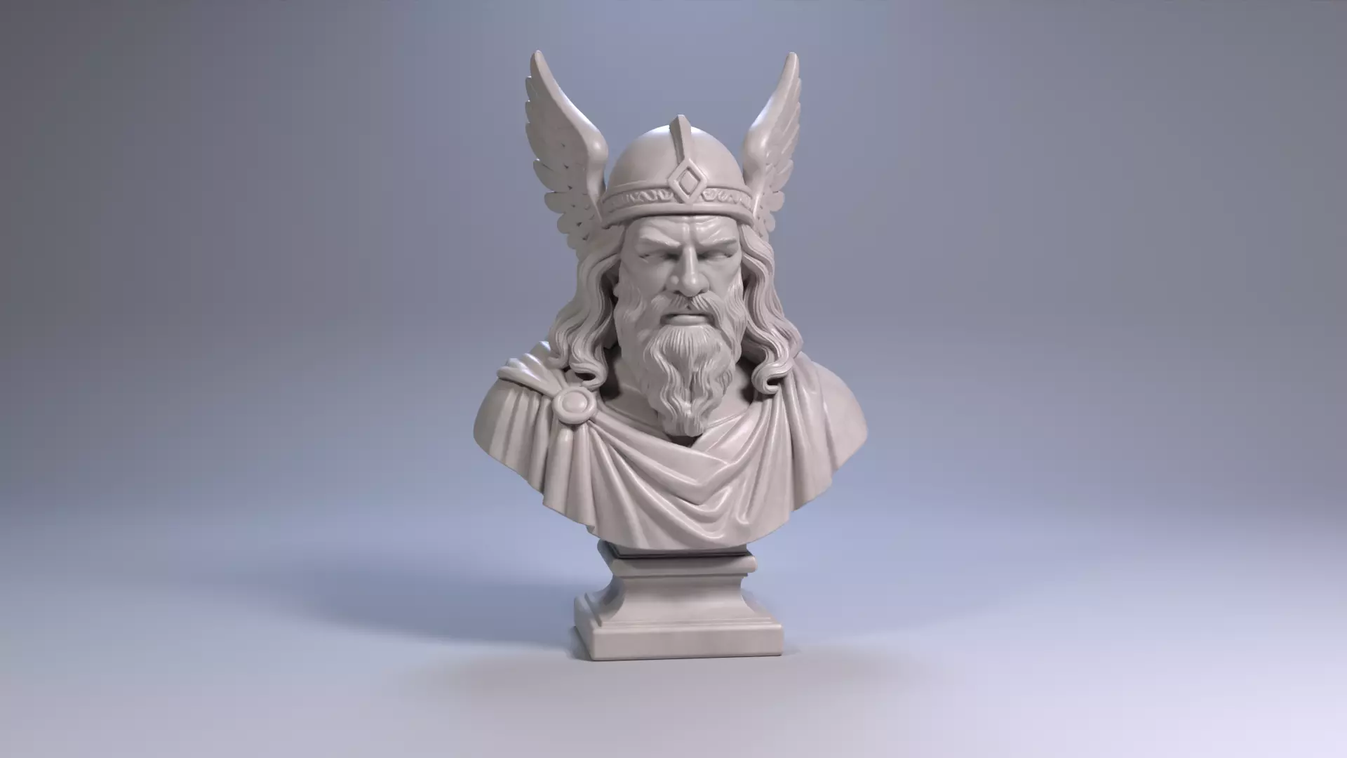 Odin Bust Sculpture 3D Printable STL File 3D print model_23