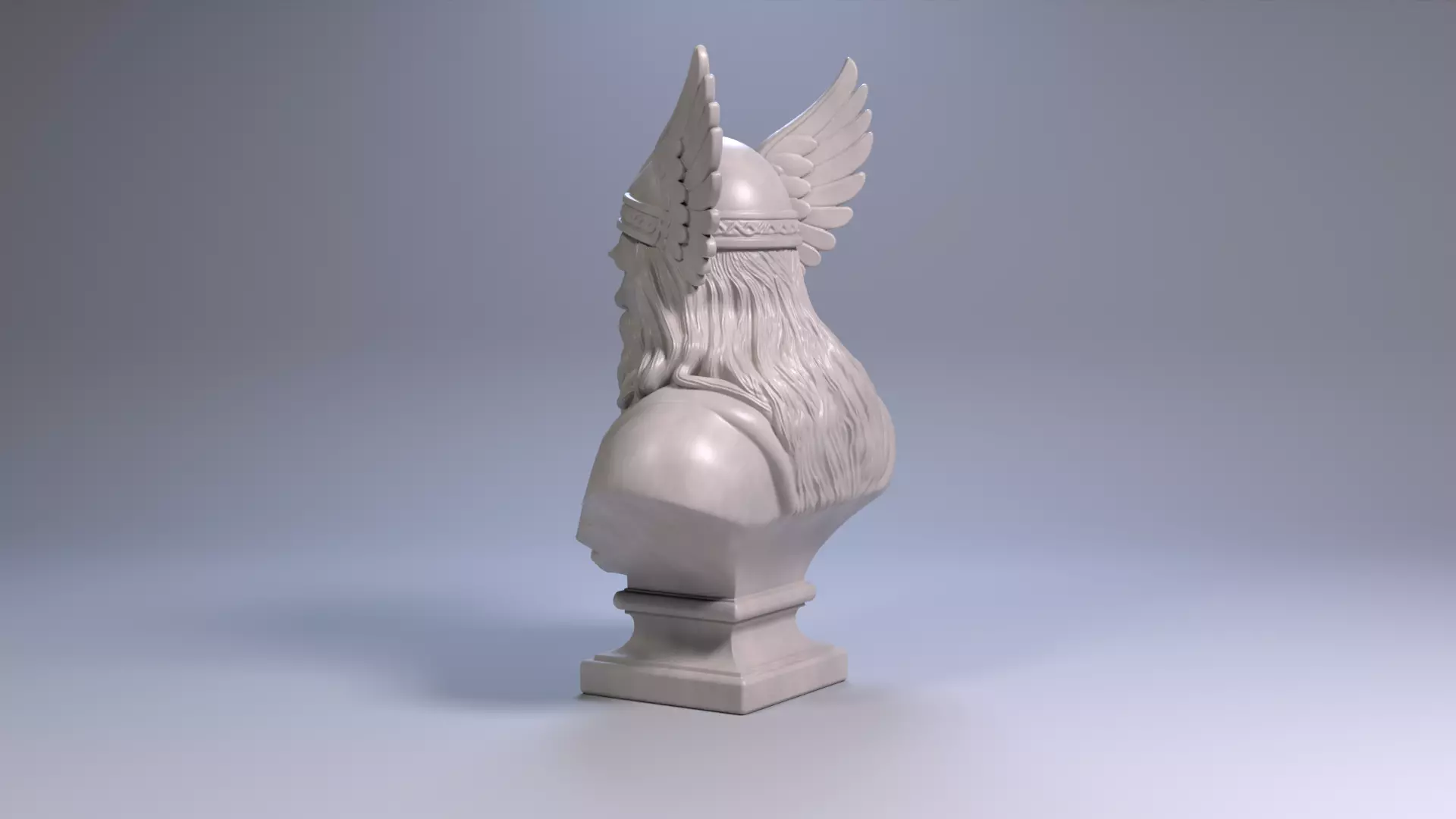 Odin Bust Sculpture 3D Printable STL File 3D print model_17