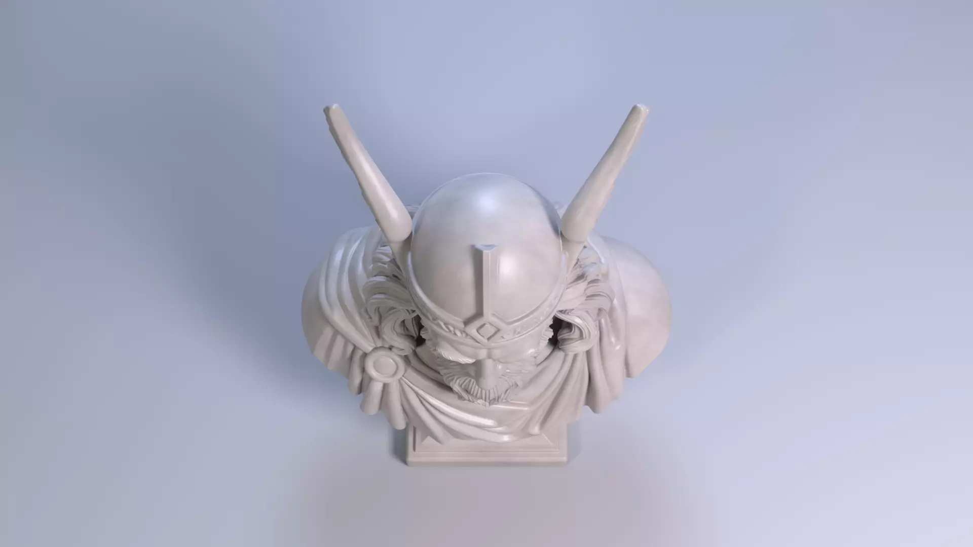 Odin Bust Sculpture 3D Printable STL File 3D print model_8