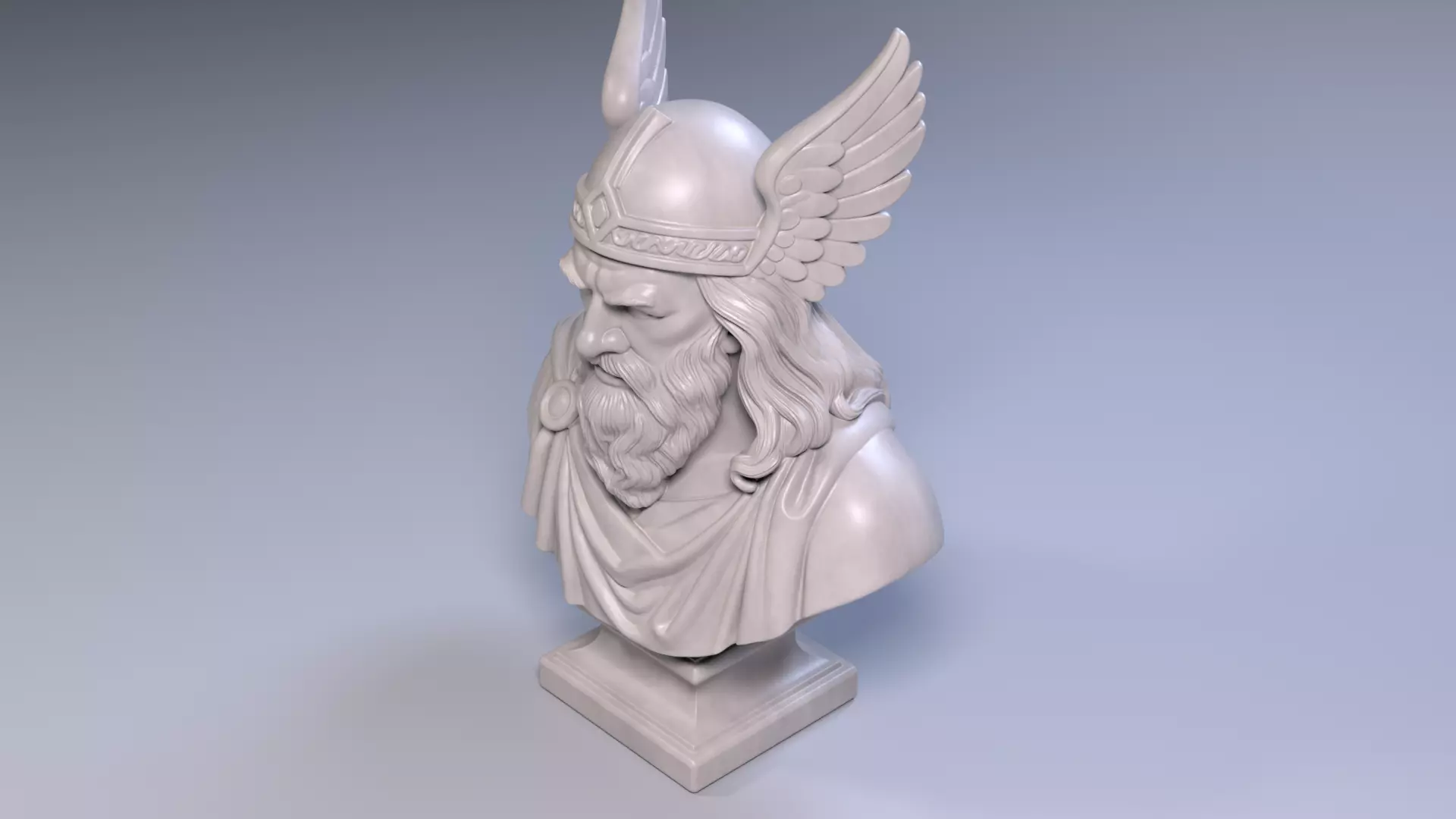 Odin Bust Sculpture 3D Printable STL File 3D print model_6