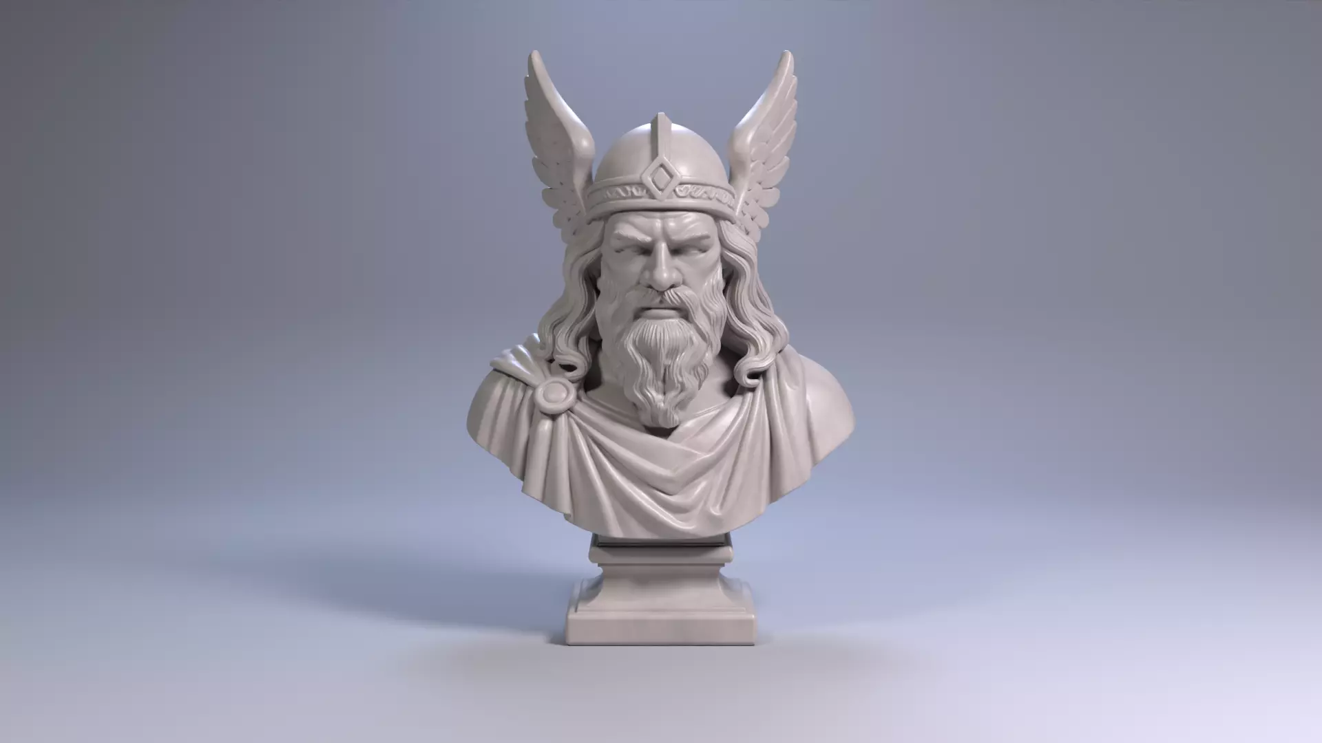 Odin Bust Sculpture 3D Printable STL File 3D print model_24