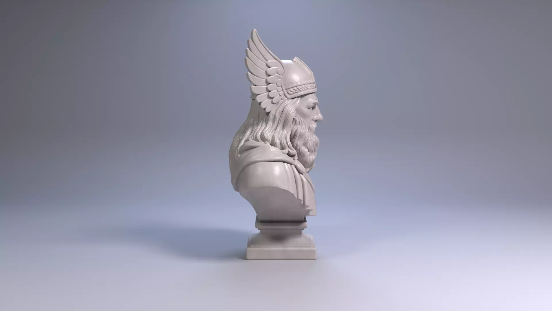 Odin Bust Sculpture 3D Printable STL File 3D print model_5