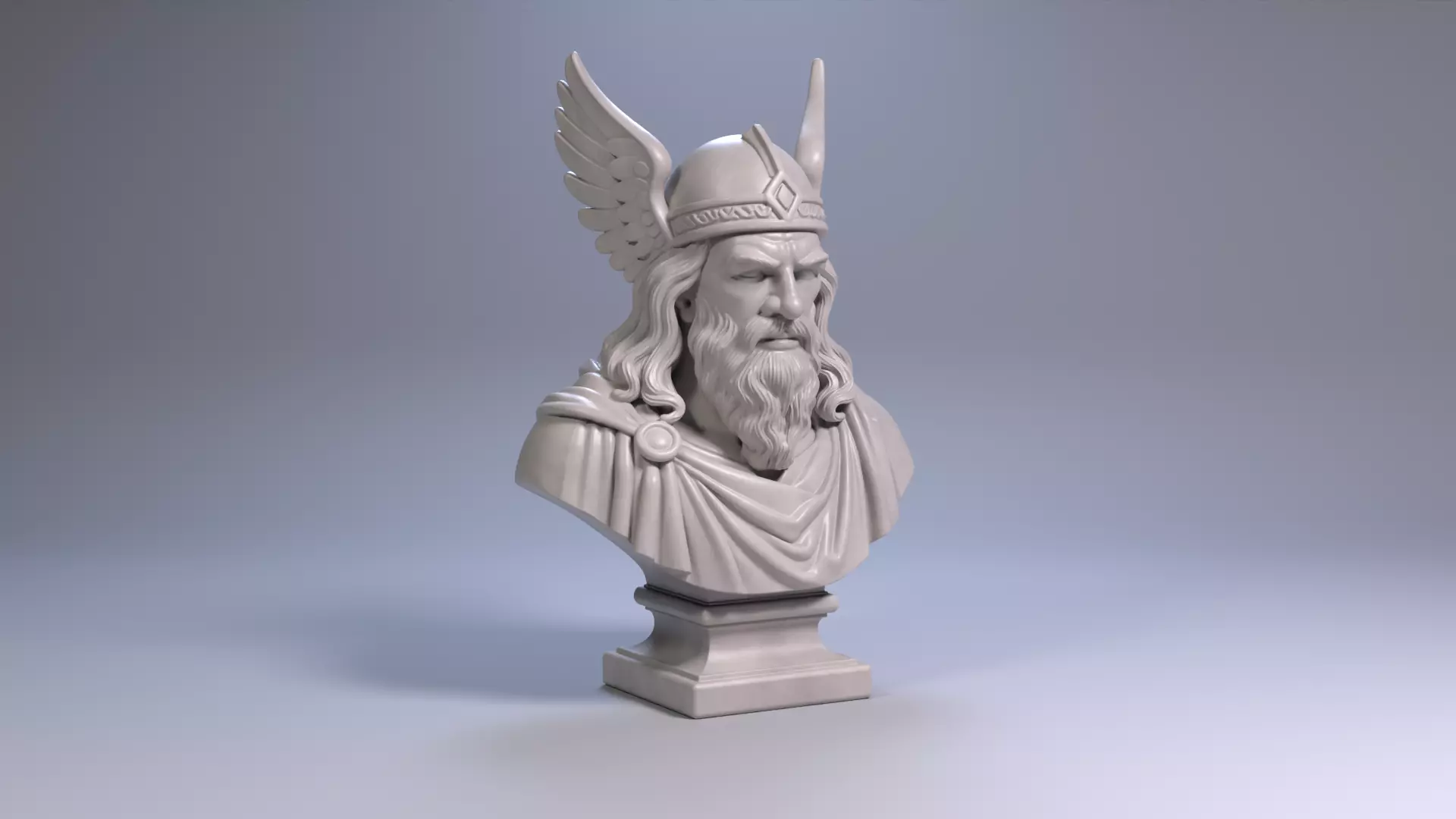 Odin Bust Sculpture 3D Printable STL File 3D print model_22
