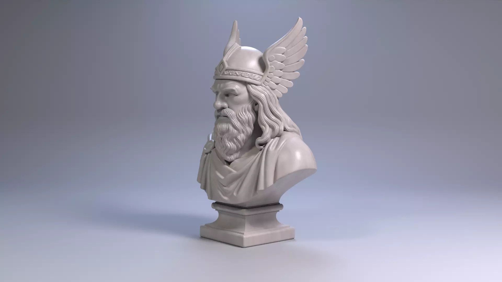 Odin Bust Sculpture 3D Printable STL File 3D print model_15