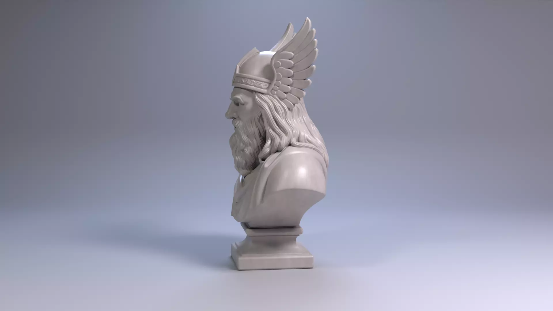 Odin Bust Sculpture 3D Printable STL File 3D print model_16