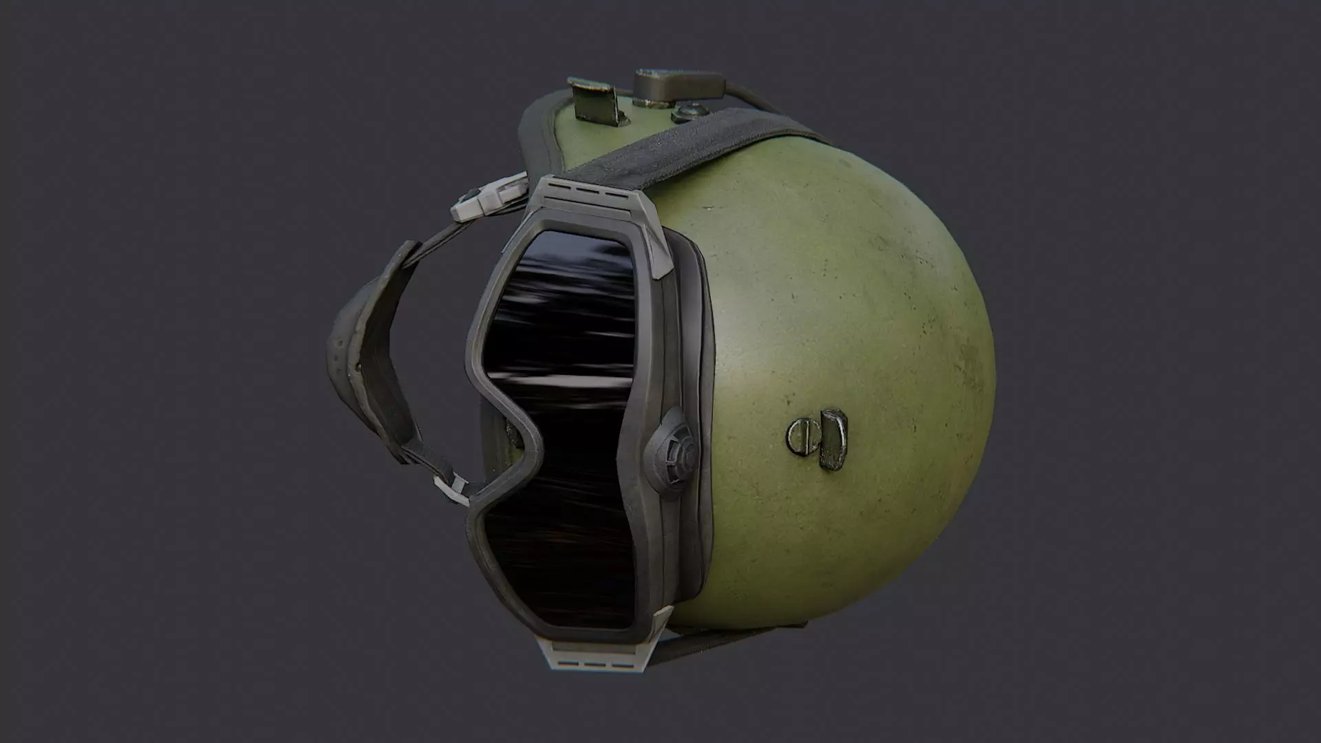 Russian Army Helmet with Goggles Low-poly 3D model_2