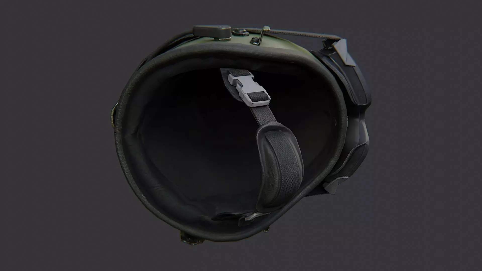 Russian Army Helmet with Goggles Low-poly 3D model_1
