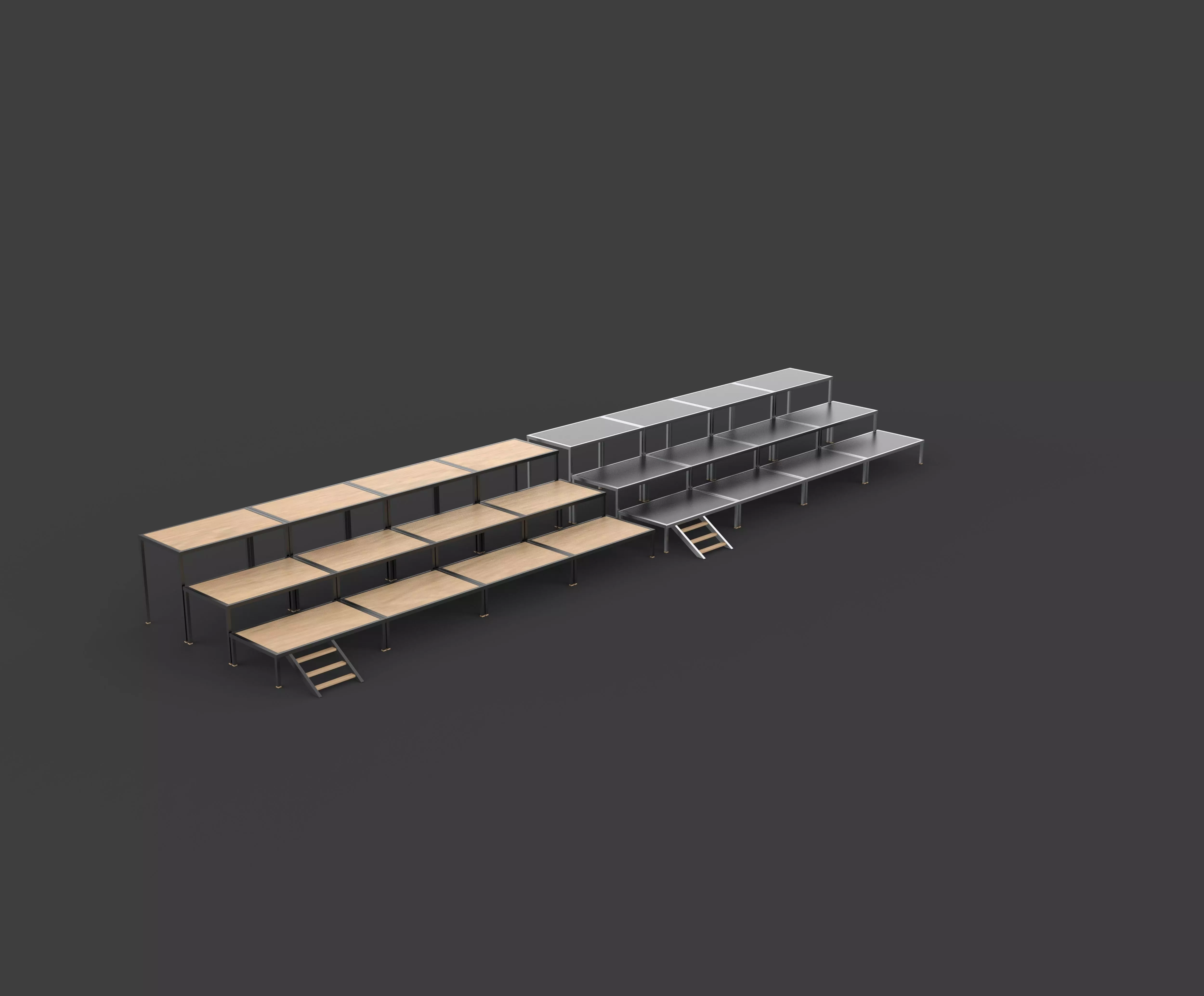 Flat stage 3D model_5