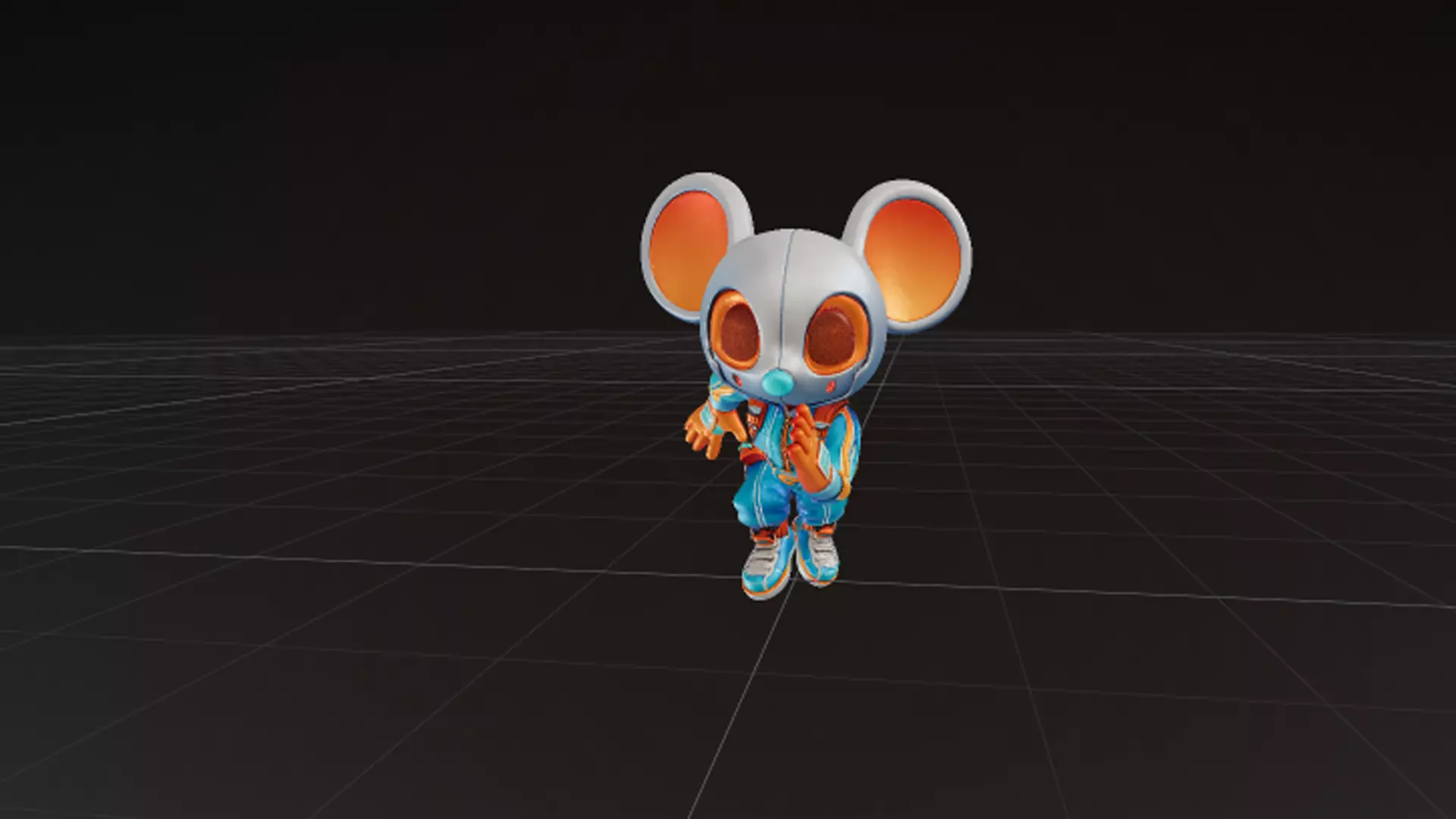 Futuristic Mouse Adventurer  Stylized 3D Game Character Low-poly 3D model_3
