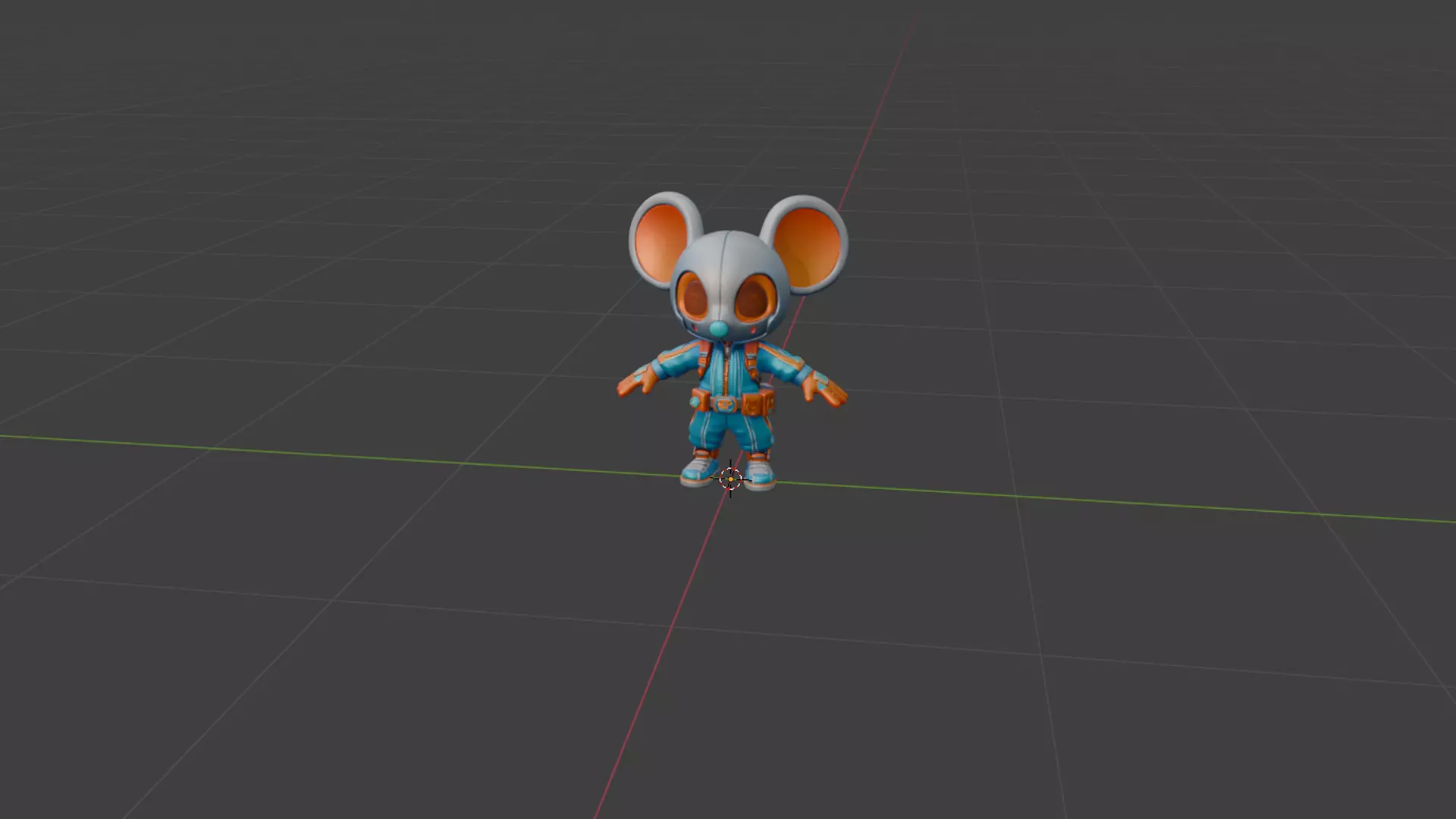 Futuristic Mouse Adventurer  Stylized 3D Game Character Low-poly 3D model_1