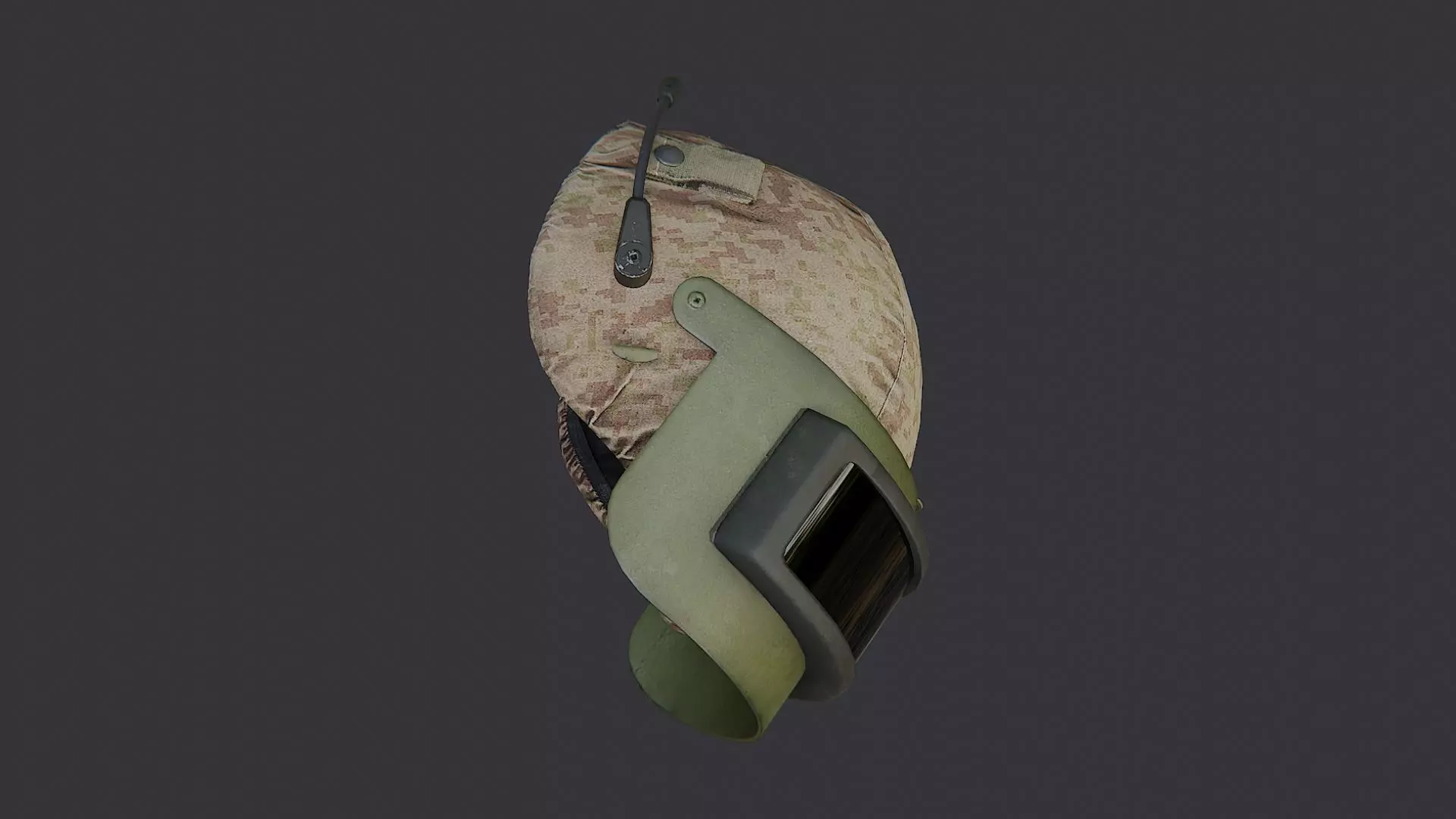 Russian Army Gas Mask Helmet with Camouflage Low-poly 3D model_4