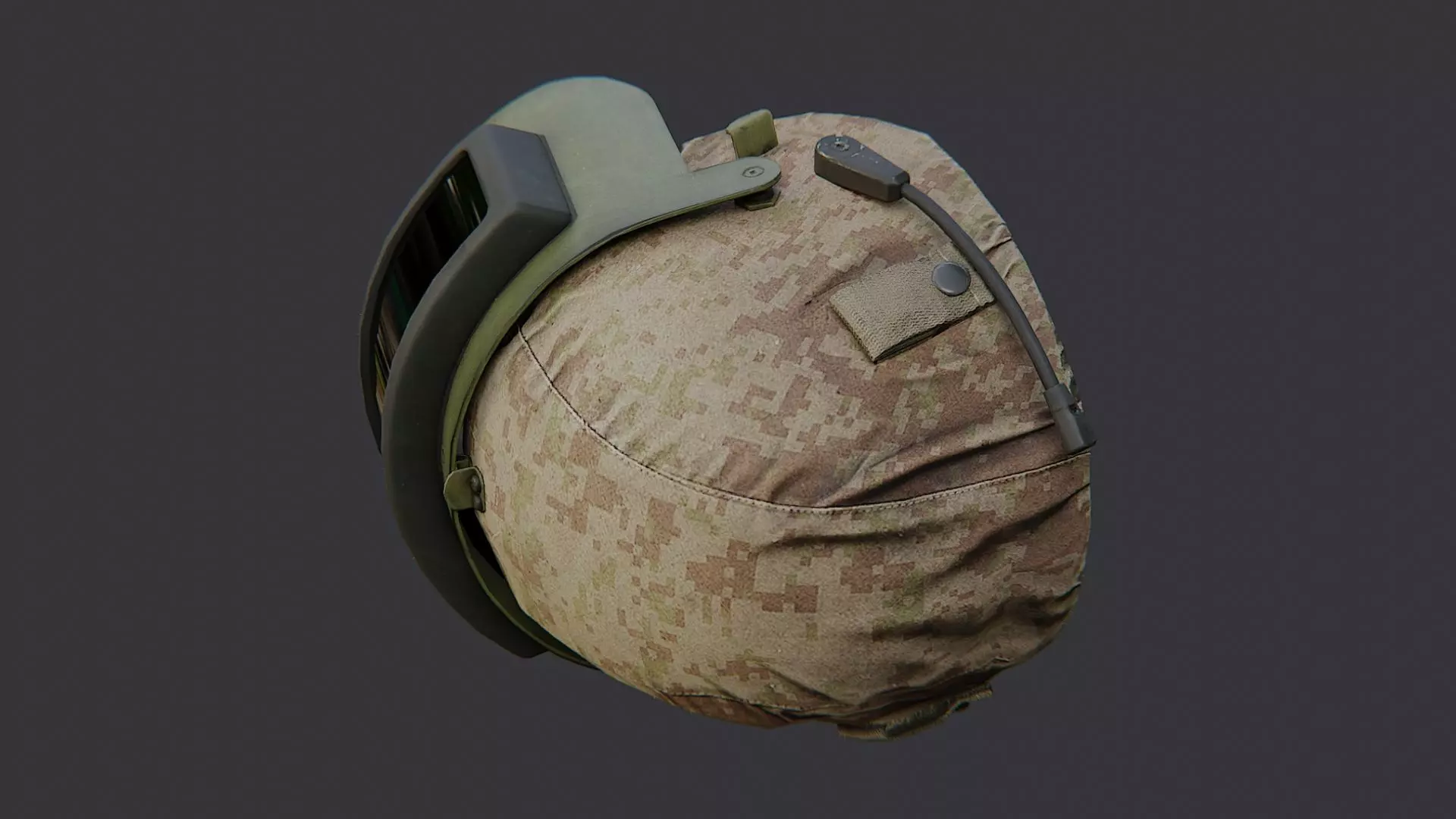 Russian Army Gas Mask Helmet with Camouflage Low-poly 3D model_3