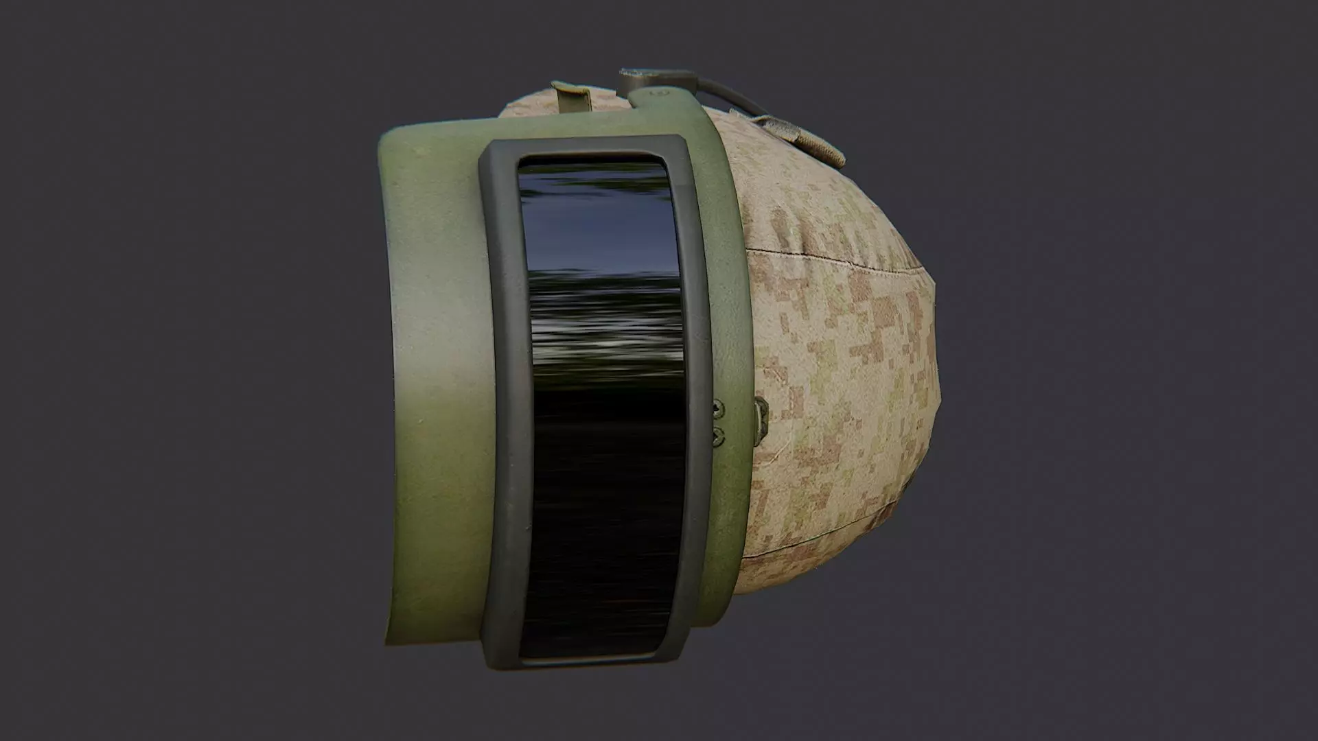 Russian Army Gas Mask Helmet with Camouflage Low-poly 3D model_2