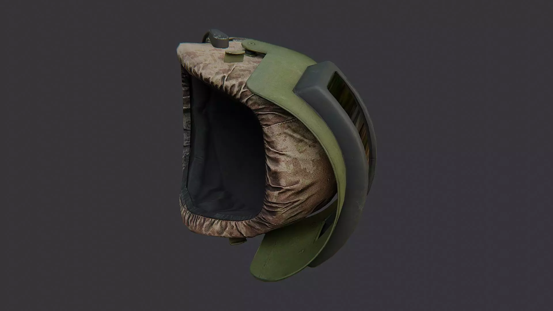 Russian Army Gas Mask Helmet with Camouflage Low-poly 3D model_0