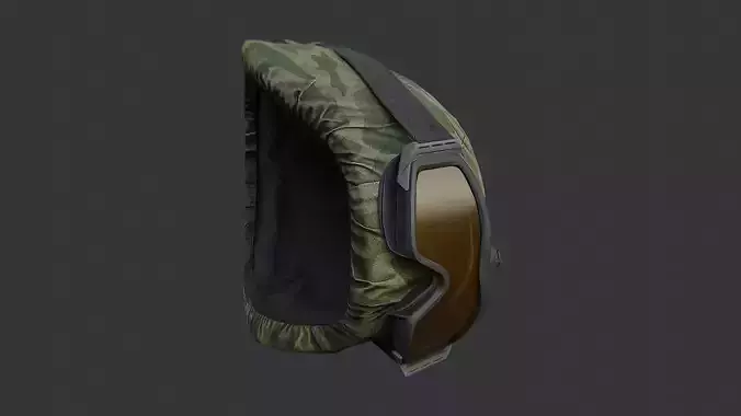 Russian Army Gas Mask with Camouflage Helmet