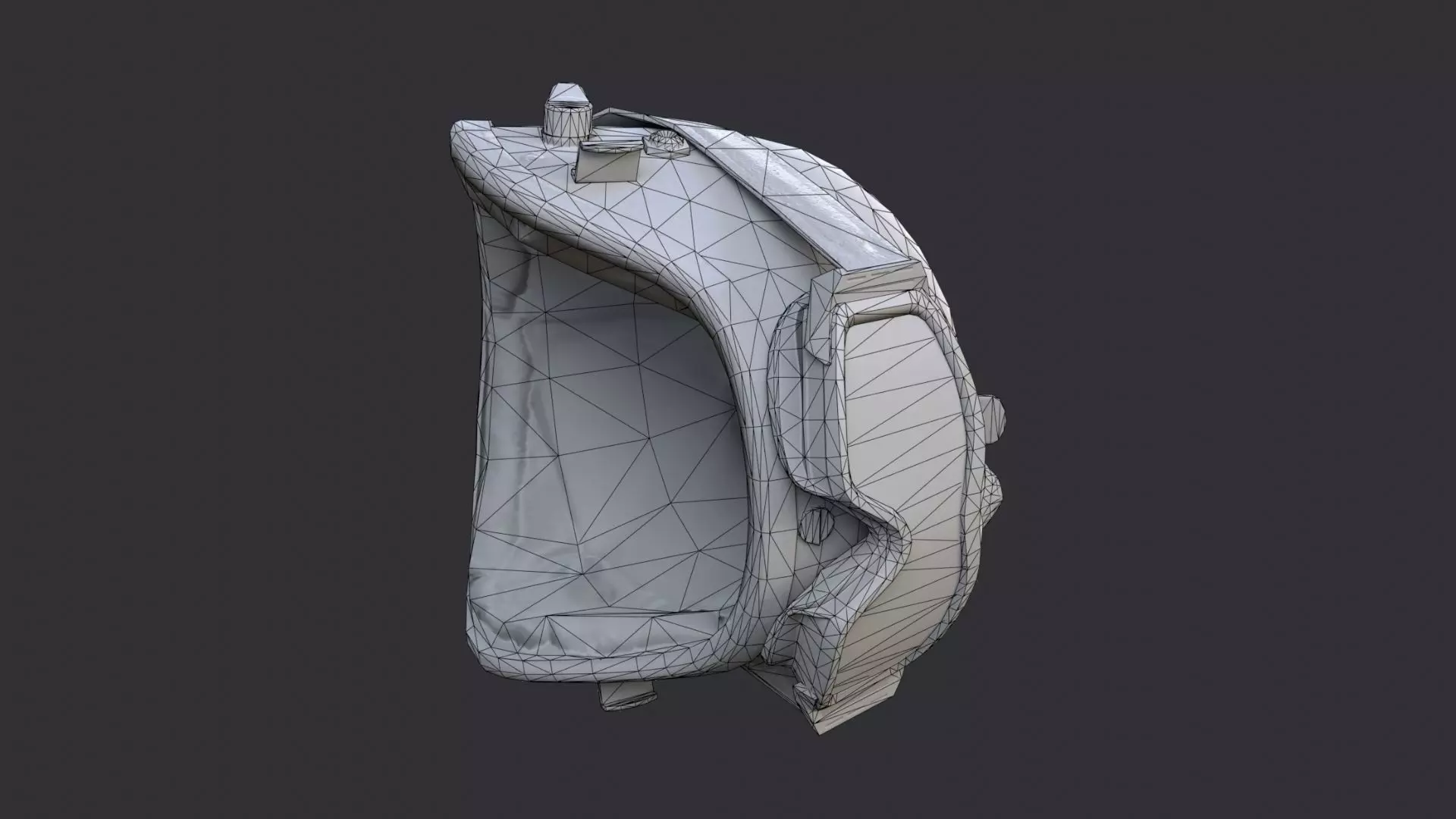 Russian Army Gas Mask Helmet with Goggles Low-poly 3D model_7