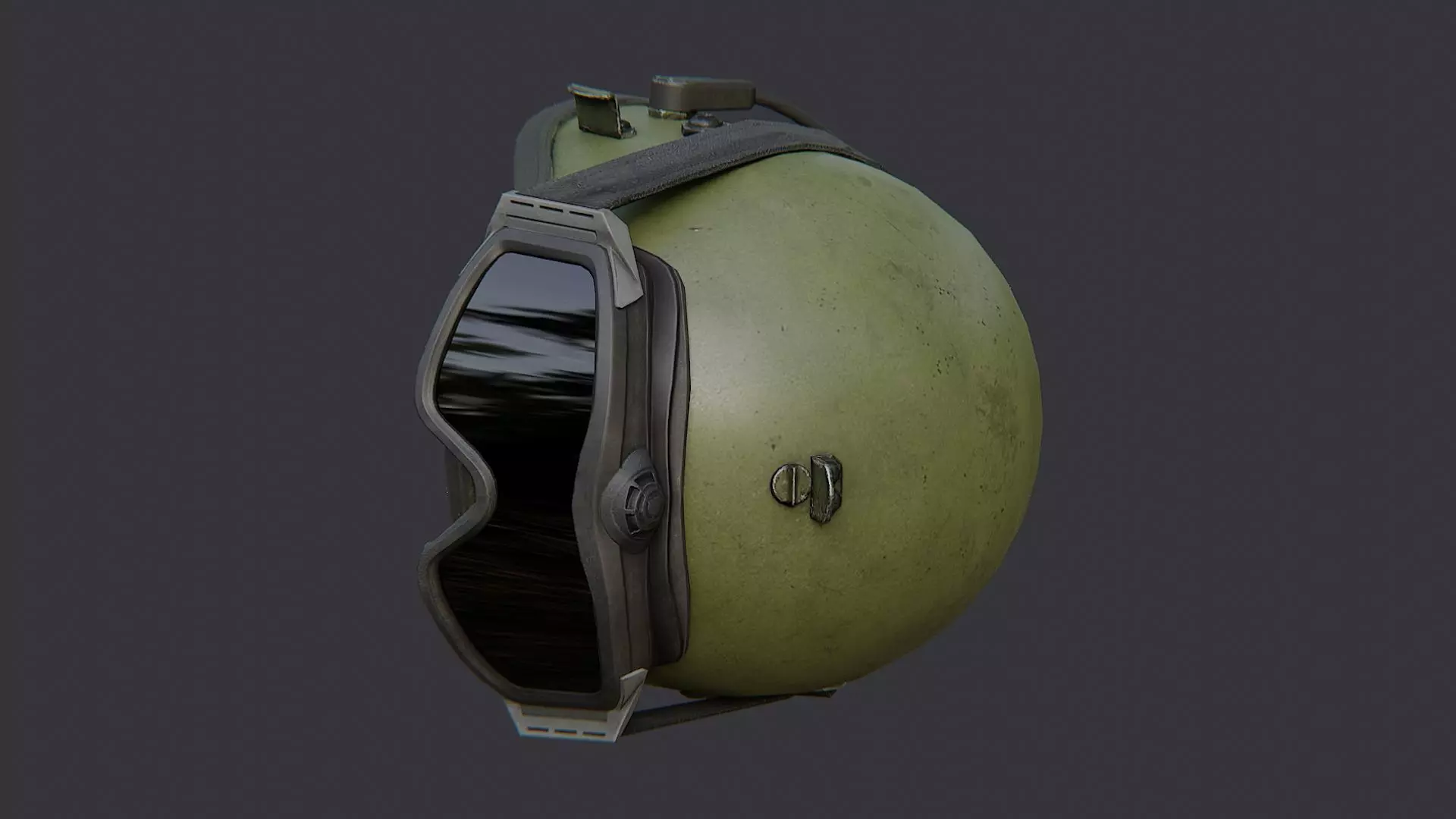 Russian Army Gas Mask Helmet with Goggles Low-poly 3D model_2