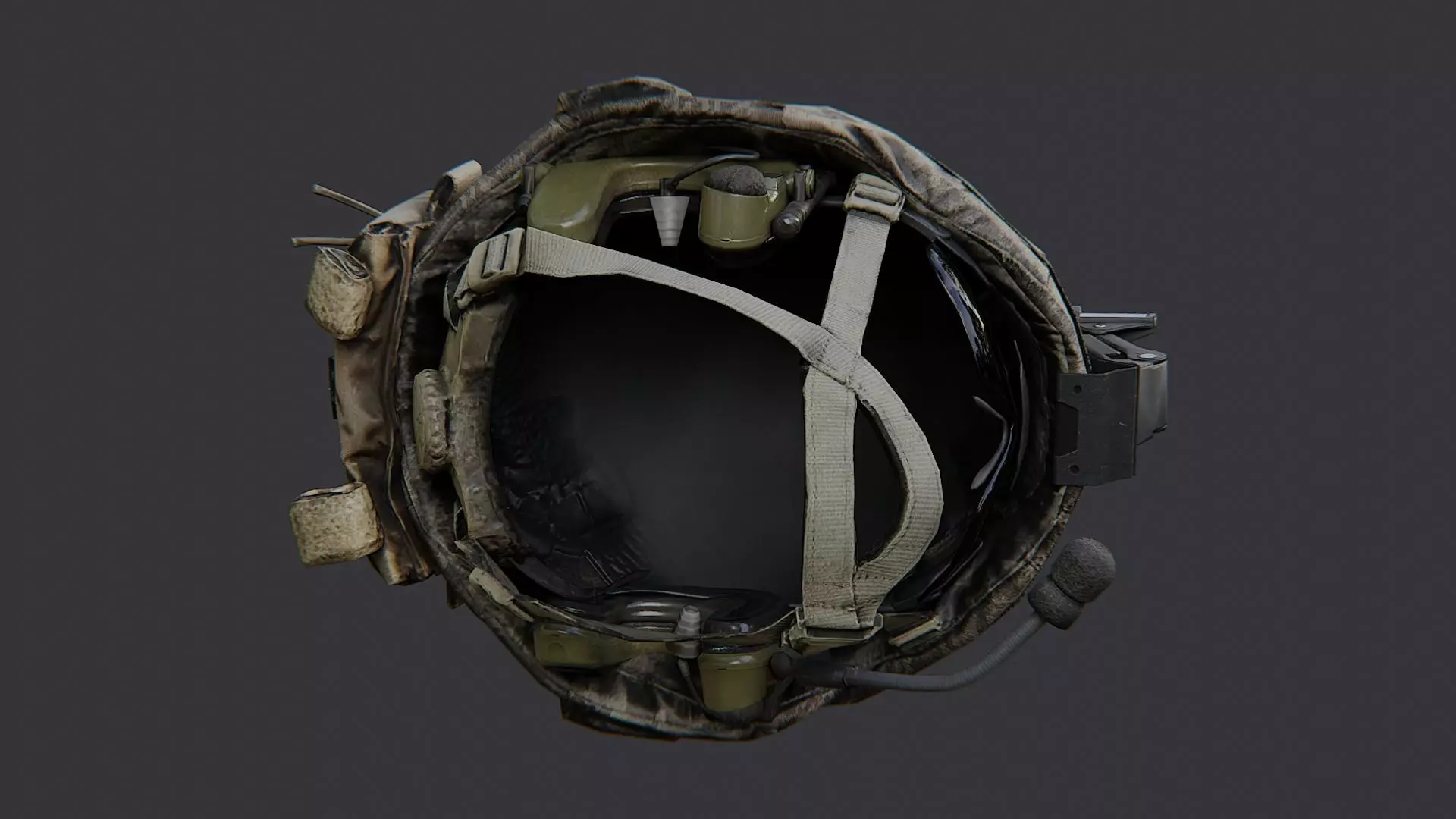 Grigsby Military Helmet with NVG Mount Low-poly 3D model_1