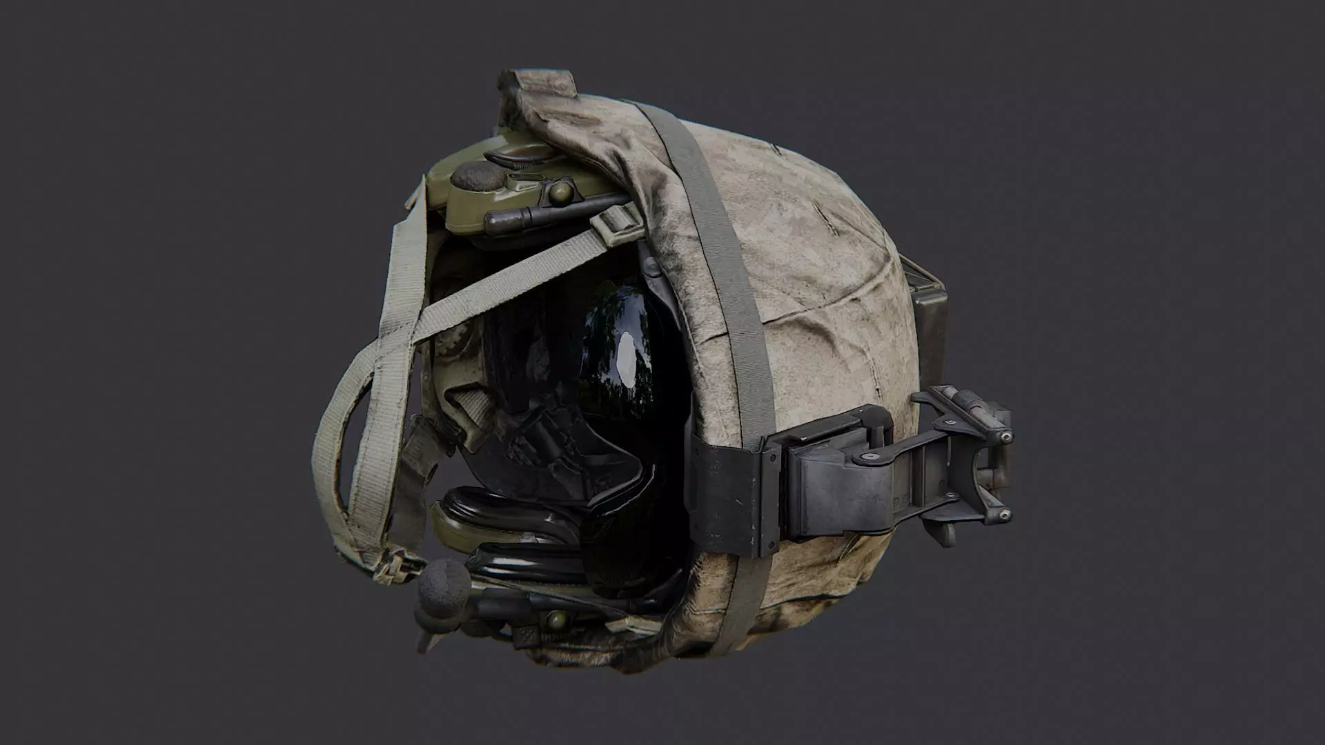 Grigsby Military Helmet with NVG Mount Low-poly 3D model_0
