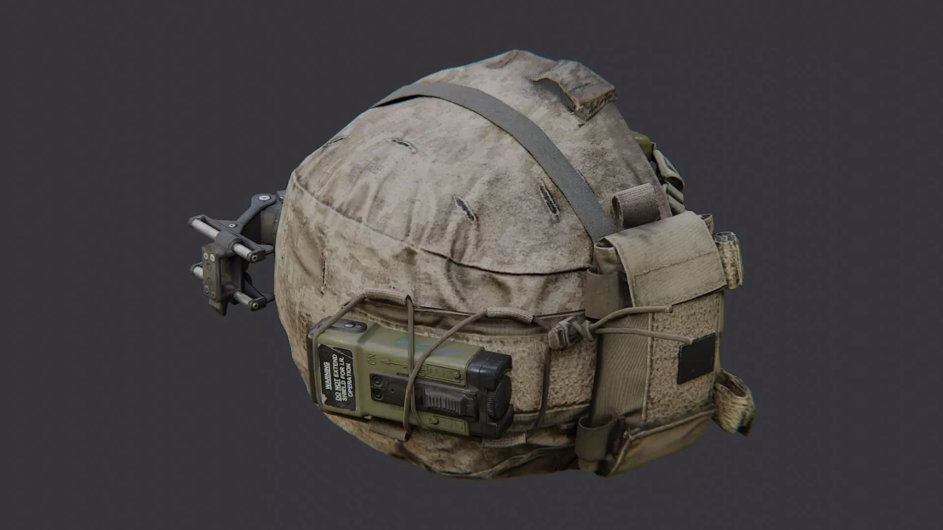 Grigsby Military Helmet with NVG Mount Low-poly 3D model_3