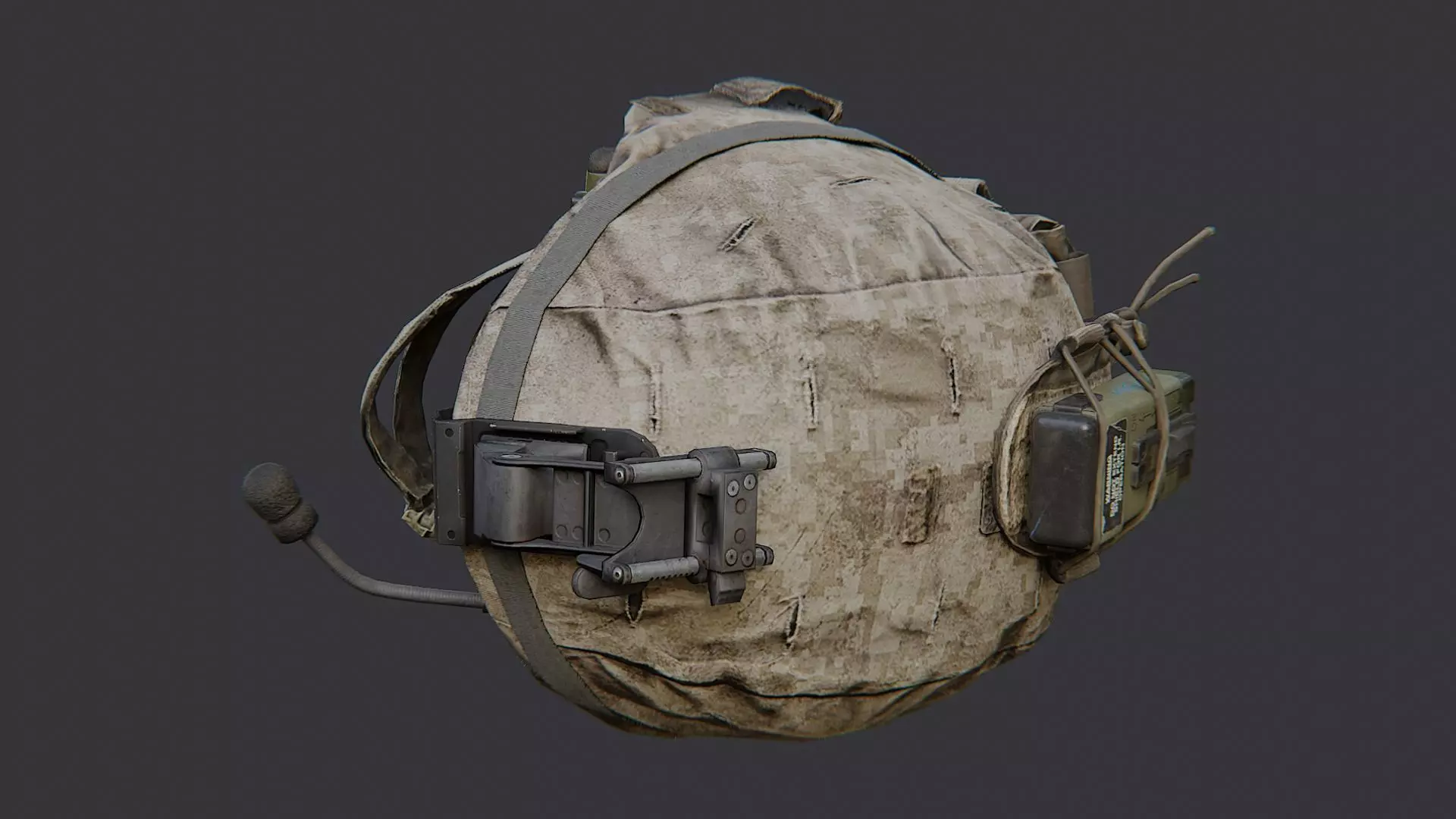 Grigsby Military Helmet with NVG Mount Low-poly 3D model_2