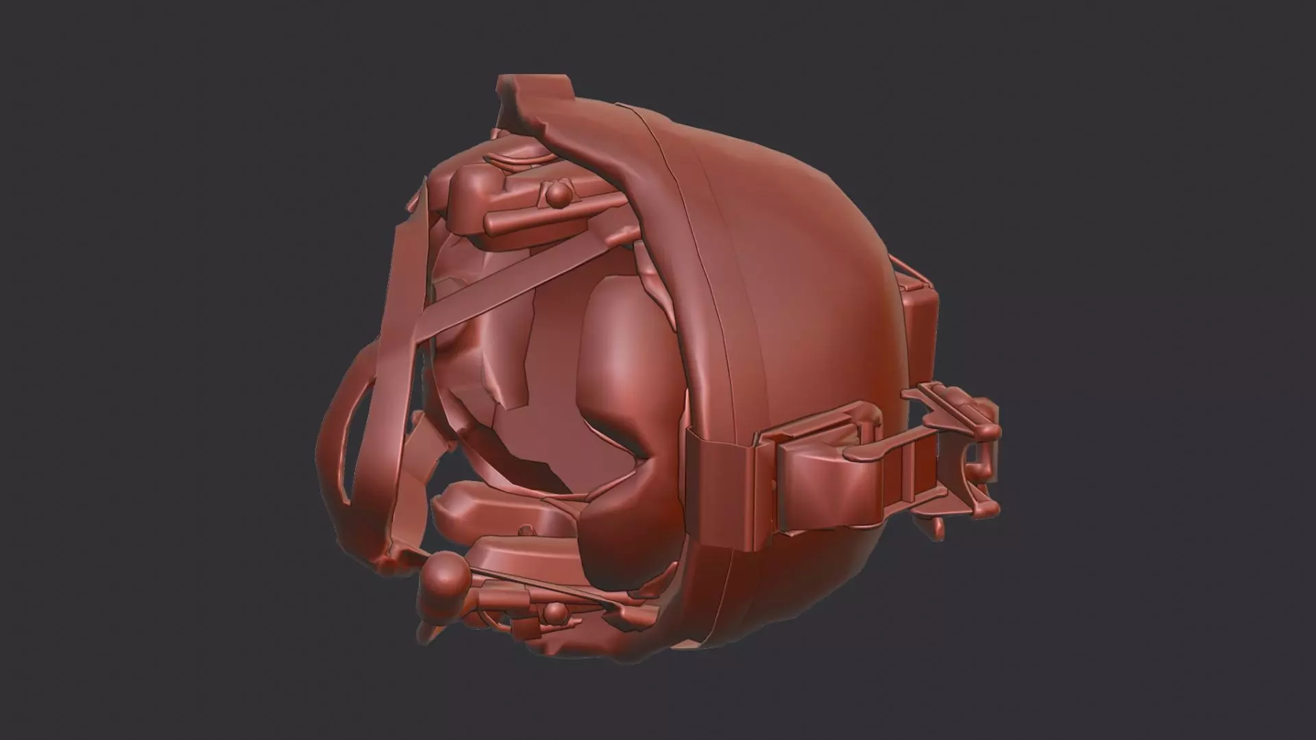 Grigsby Military Helmet with NVG Mount Low-poly 3D model_6