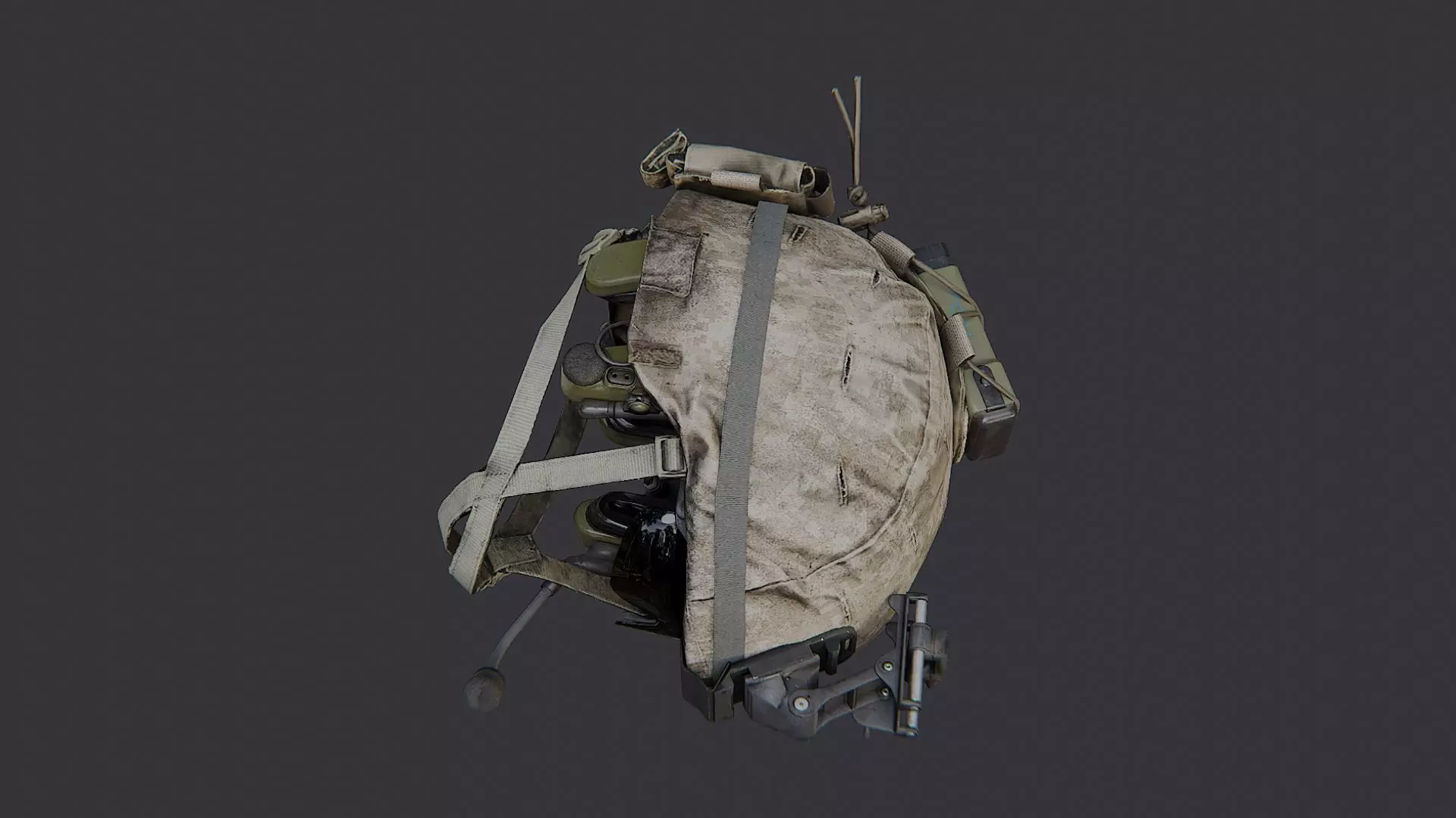 Grigsby Military Helmet with NVG Mount Low-poly 3D model_4