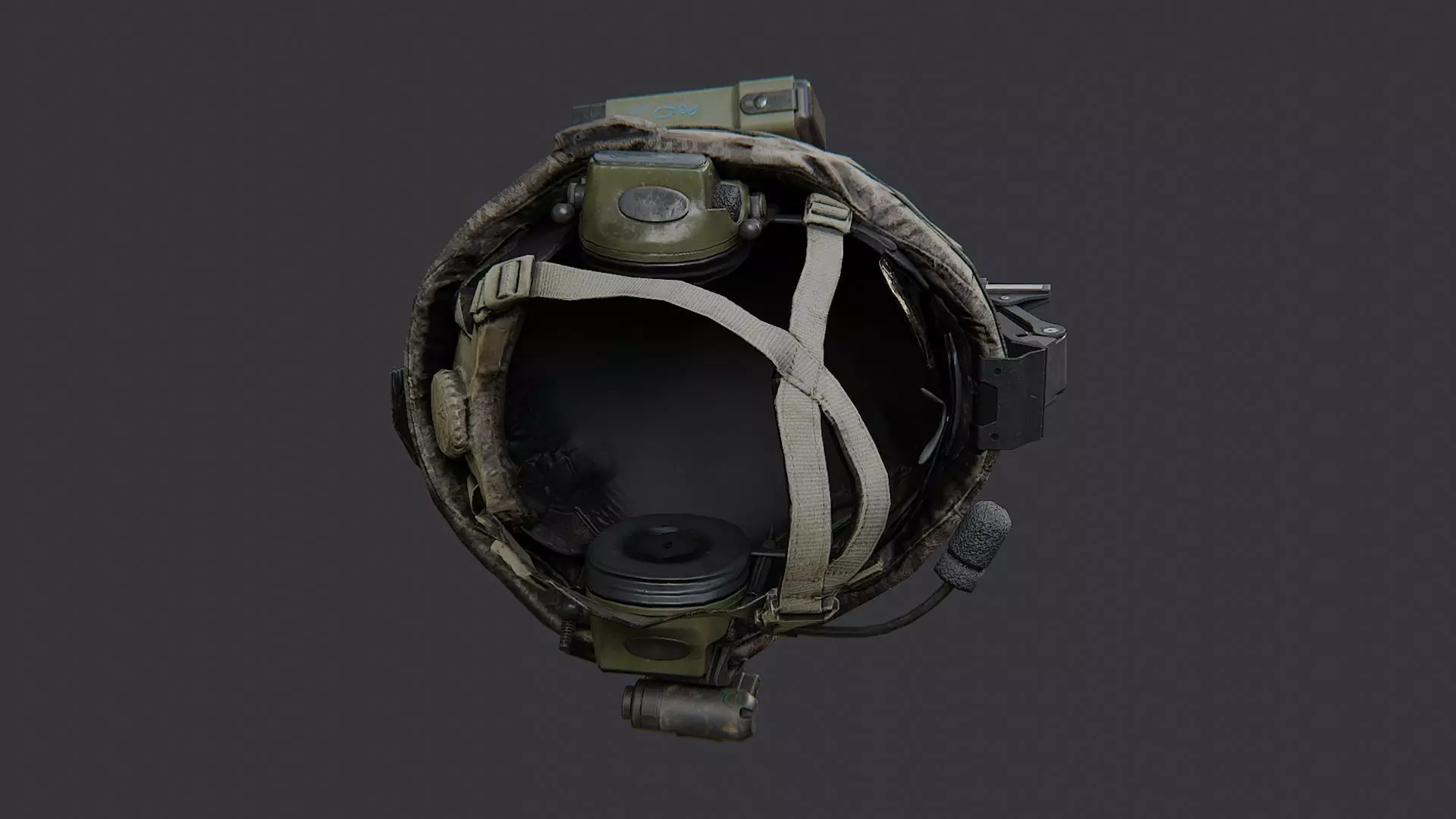 Usmc Basic Combat Helmet with NVG Mount Low-poly 3D model_1