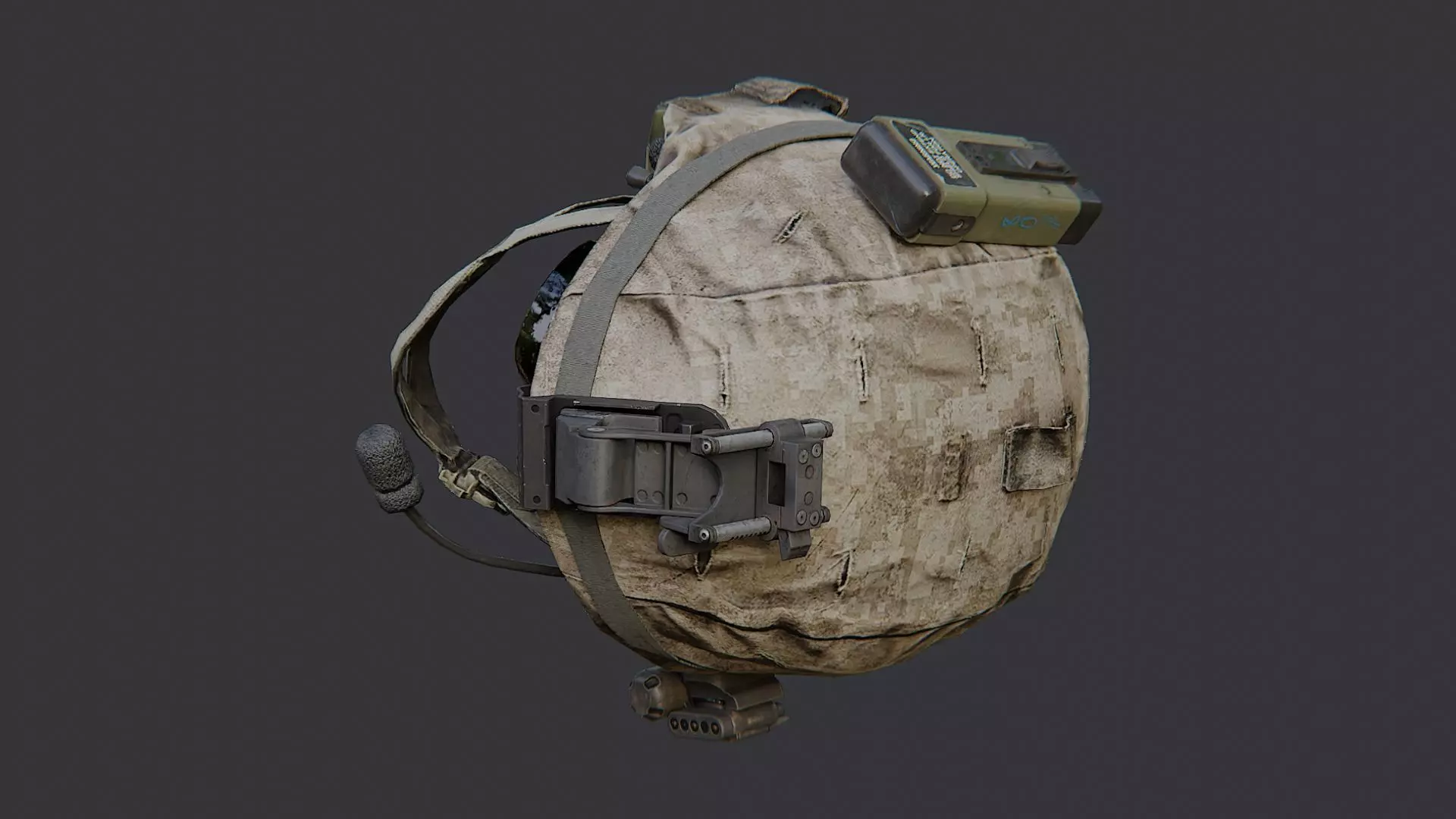 Usmc Basic Combat Helmet with NVG Mount Low-poly 3D model_2