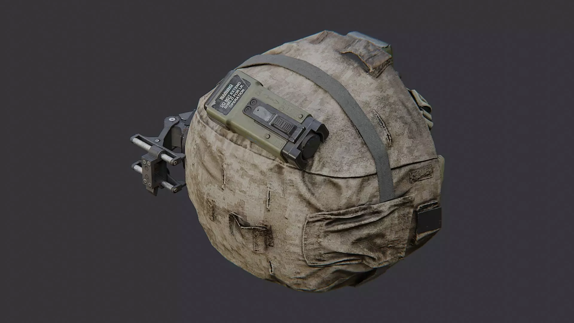 Usmc Basic Combat Helmet with NVG Mount Low-poly 3D model_3