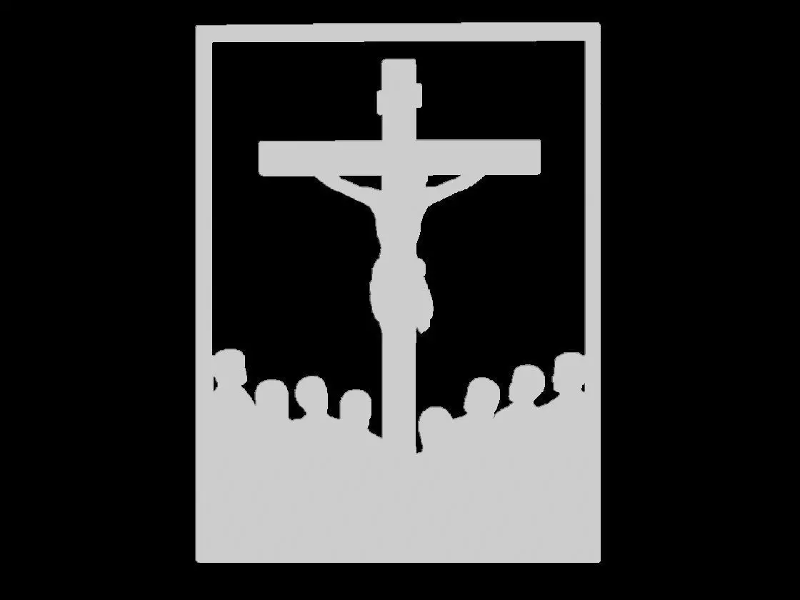 Jesus Crucifixion with Disciples Relief 3D print model_4