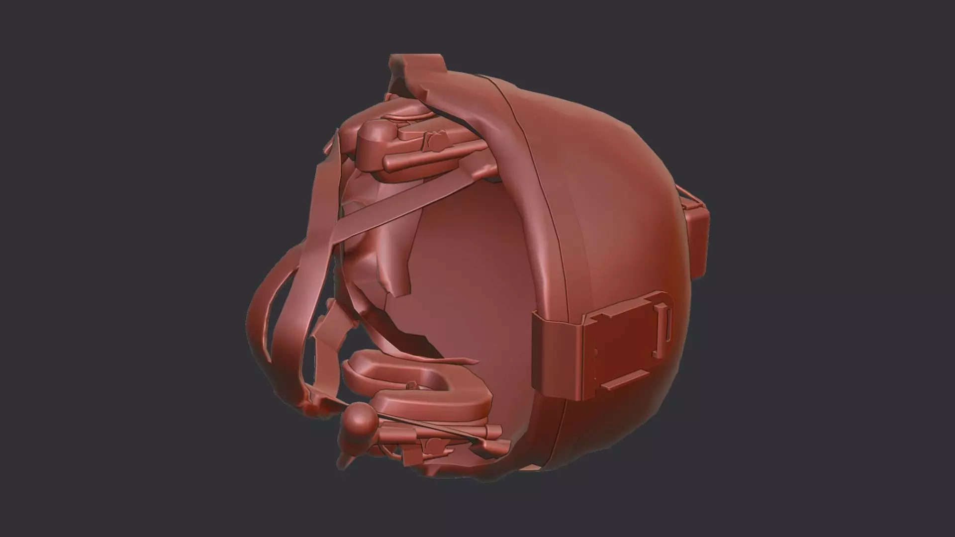 Usmc Tactical Helmet With Headset Low-poly 3D model_6