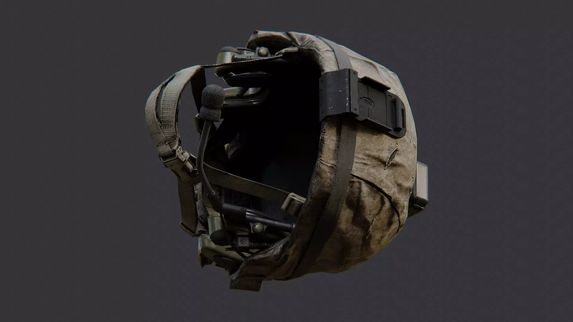 Usmc Tactical Helmet With Headset Low-poly 3D model_5