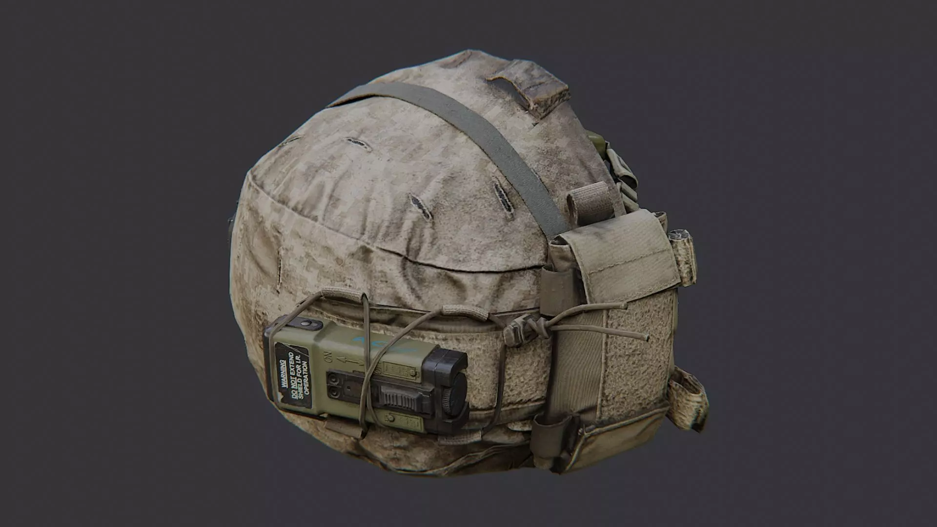 Usmc Tactical Helmet With Headset Low-poly 3D model_3