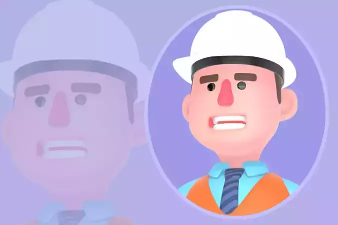 Stylized 3D Male Architect Character - Cartoon