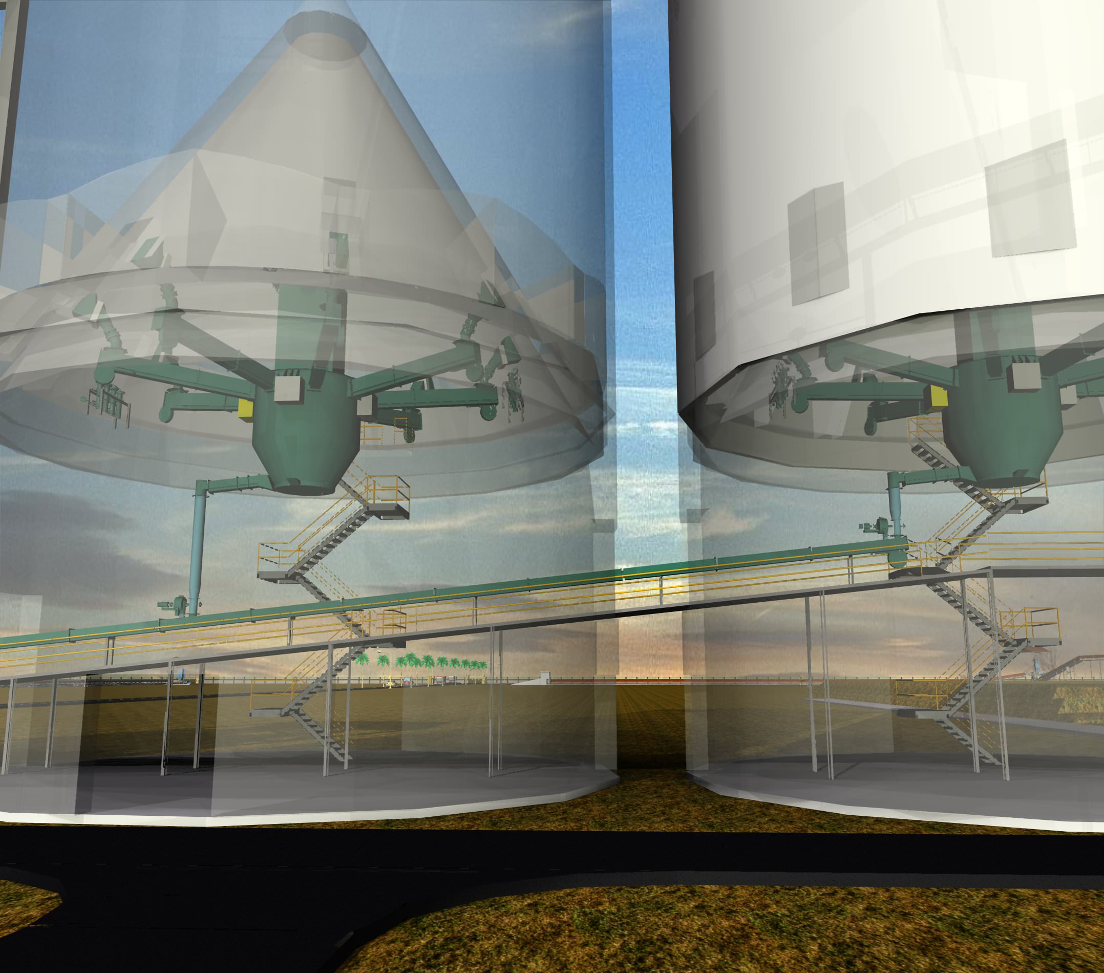 Cement Silos Free 3D model_2