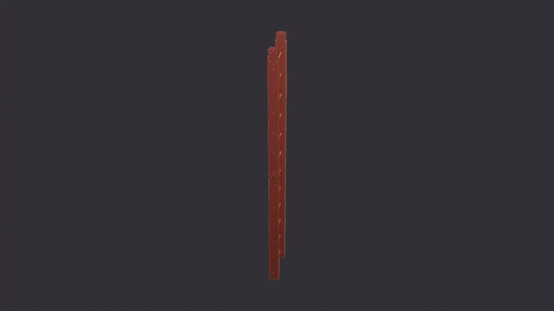 Rusty Wooden Ladder with Metal Rungs Low-poly 3D model_6