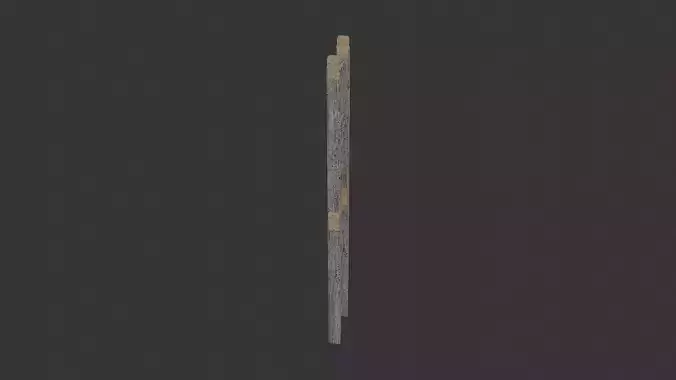 Rusty Wooden Ladder with Metal Rungs