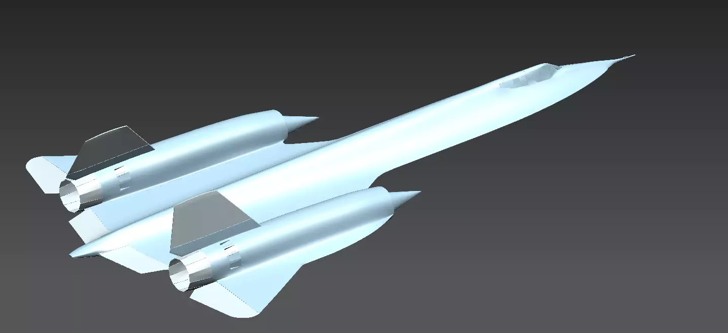 Lockheed SR-71 - Blackbird Low-poly 3D model_4
