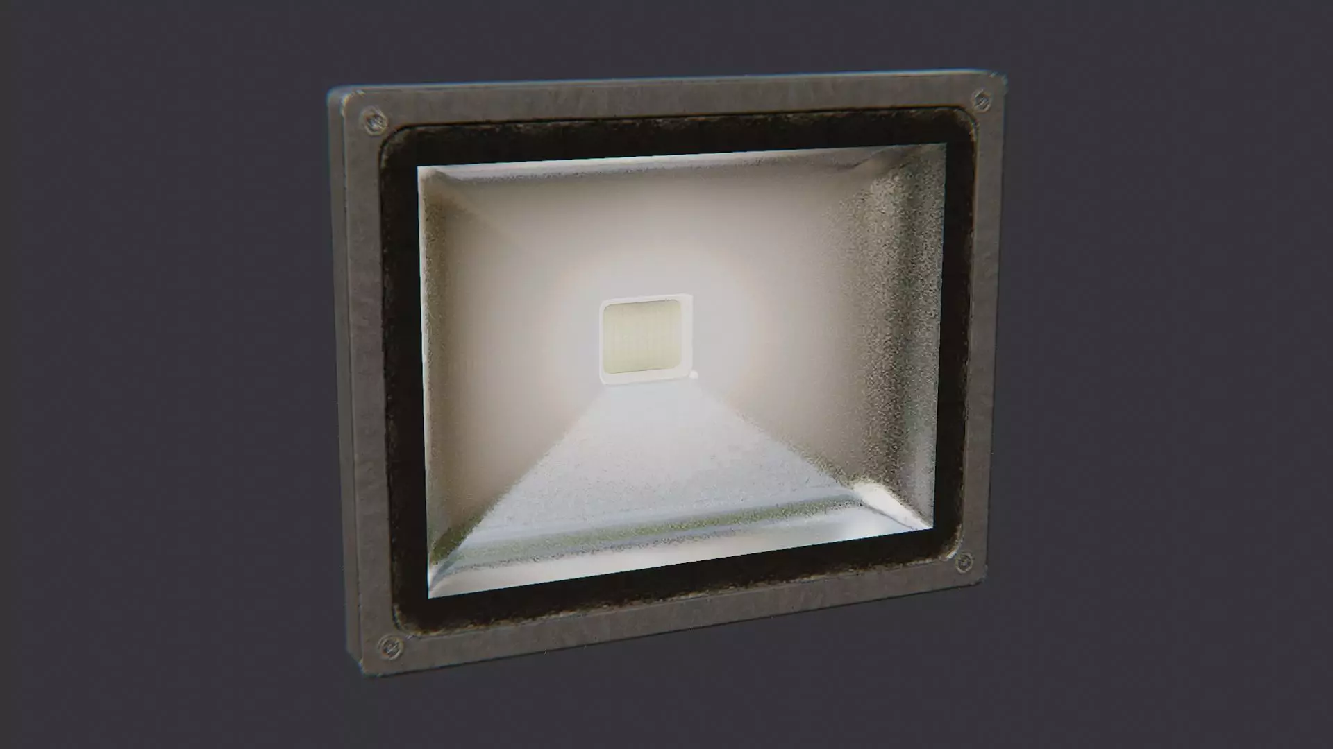 Warm Wall Mounted Security Lamp Low-poly 3D model_2