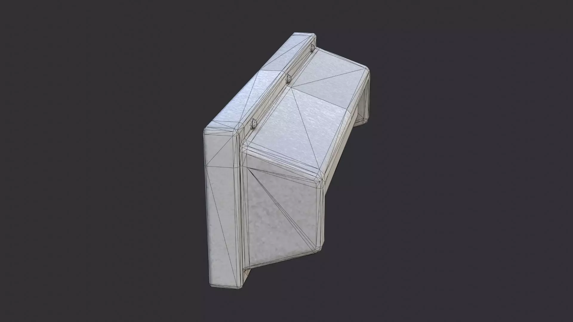 Interior fluorescent wall light fixture Low-poly 3D model_7