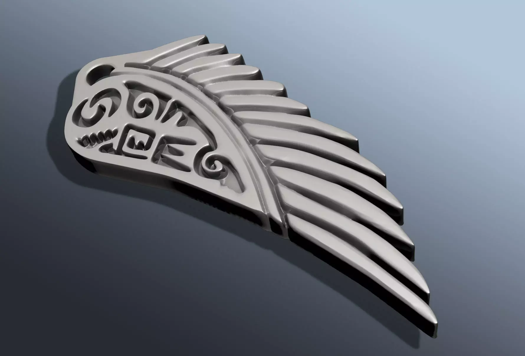GRIFFIN WING INSCRIPTION PENDANT M02 3D print model_9