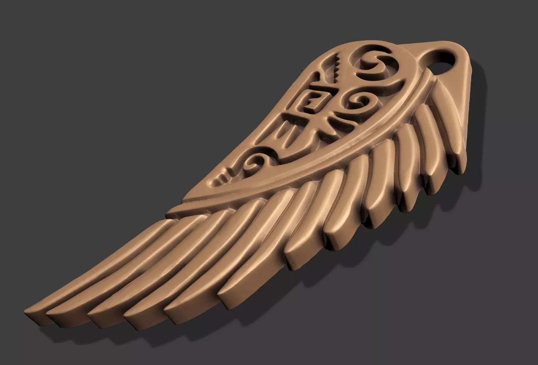 GRIFFIN WING INSCRIPTION PENDANT M02 3D print model_4