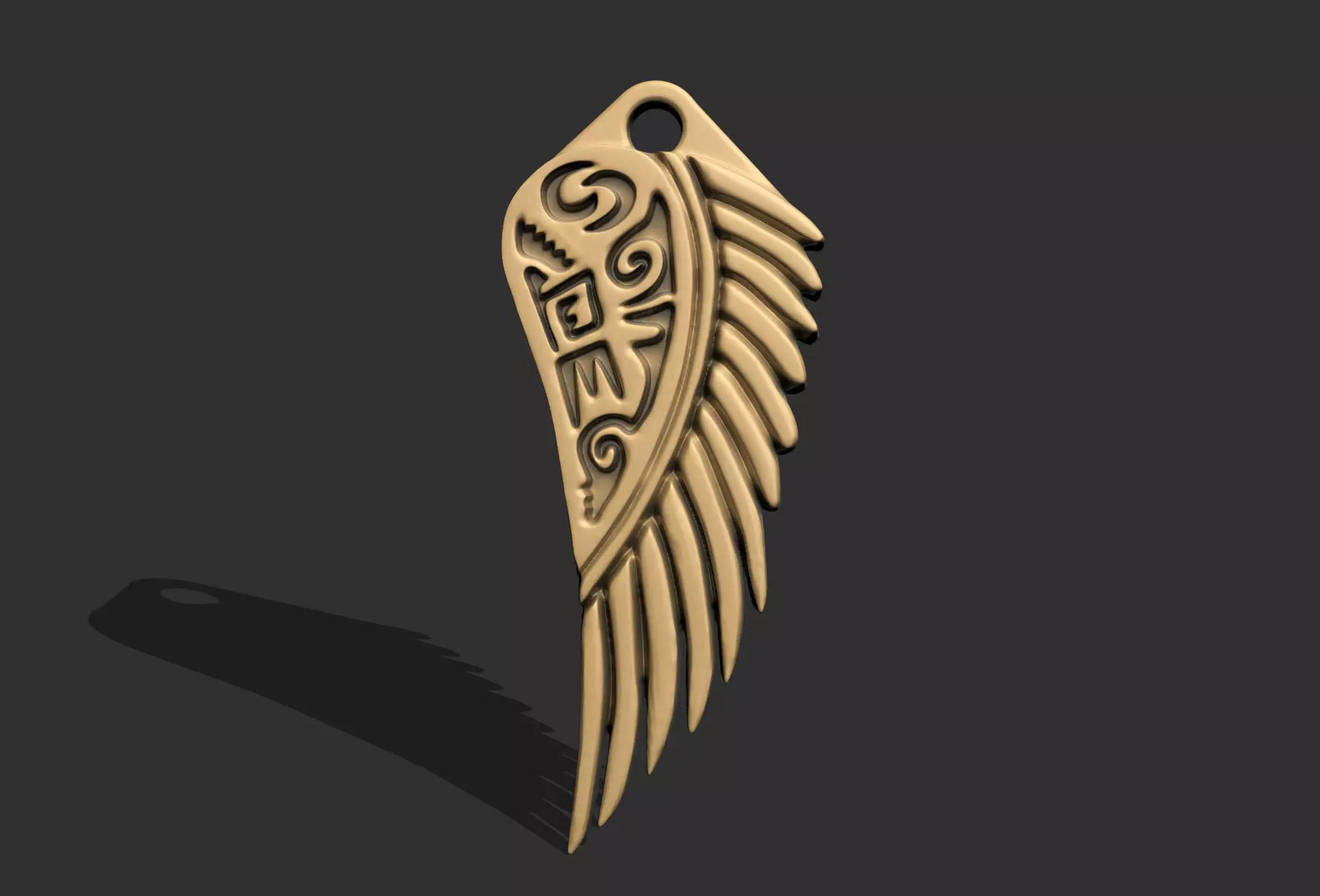 GRIFFIN WING INSCRIPTION PENDANT M02 3D print model_1