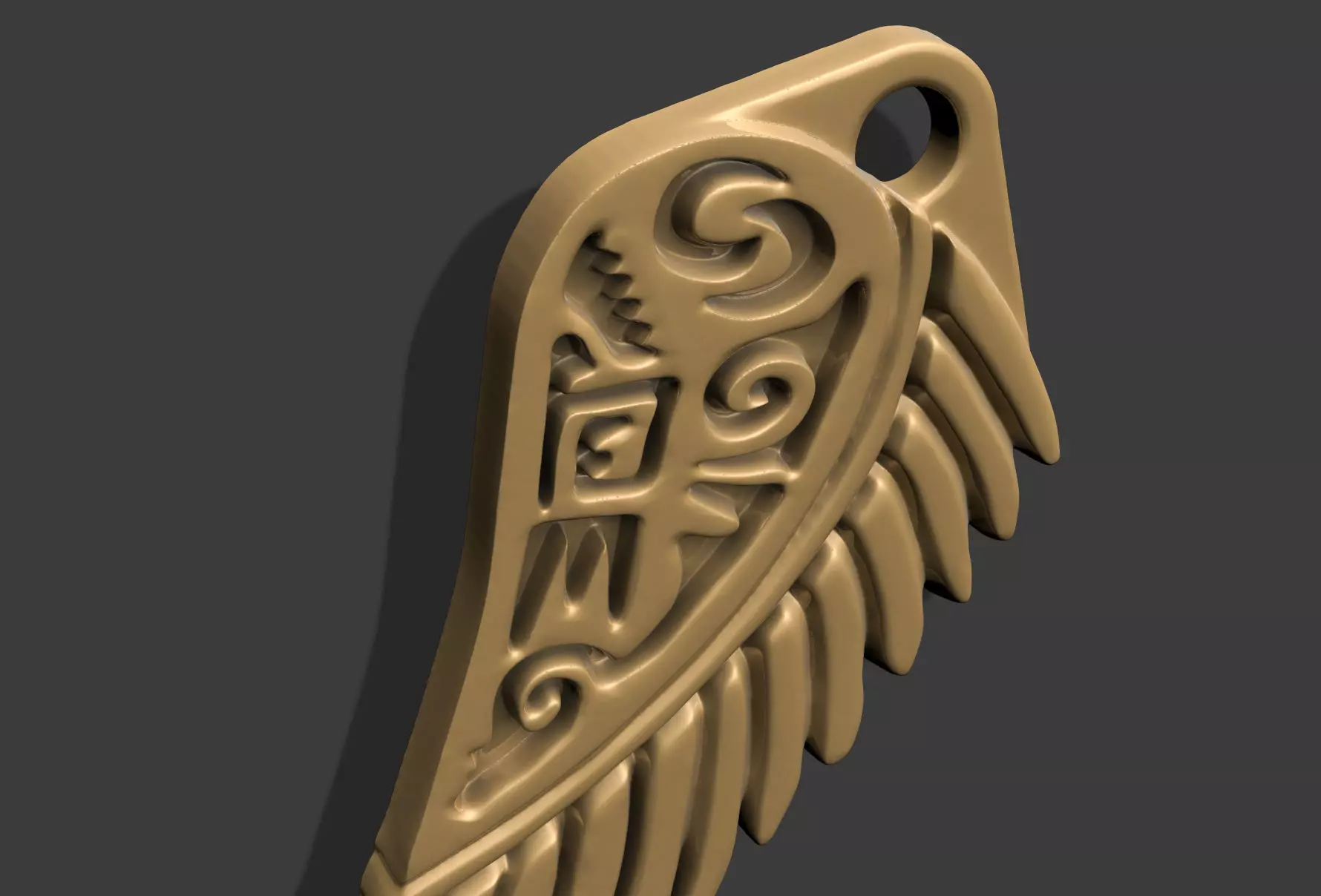 GRIFFIN WING INSCRIPTION PENDANT M02 3D print model_6