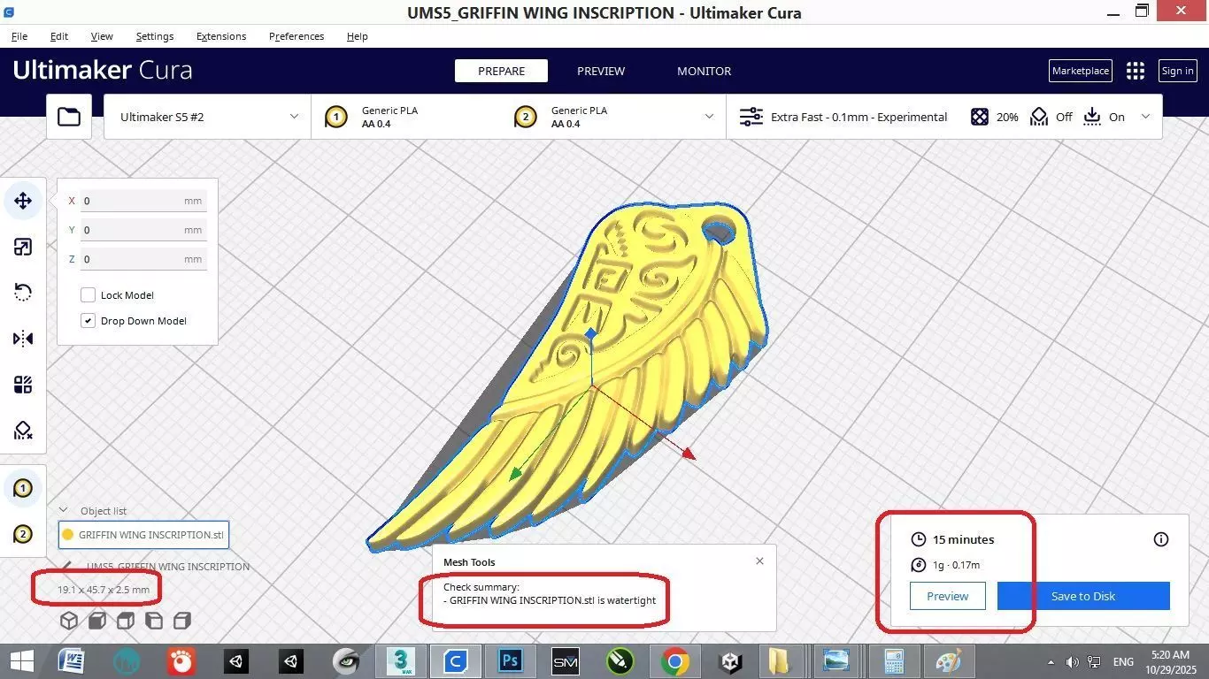 GRIFFIN WING INSCRIPTION PENDANT M02 3D print model_11