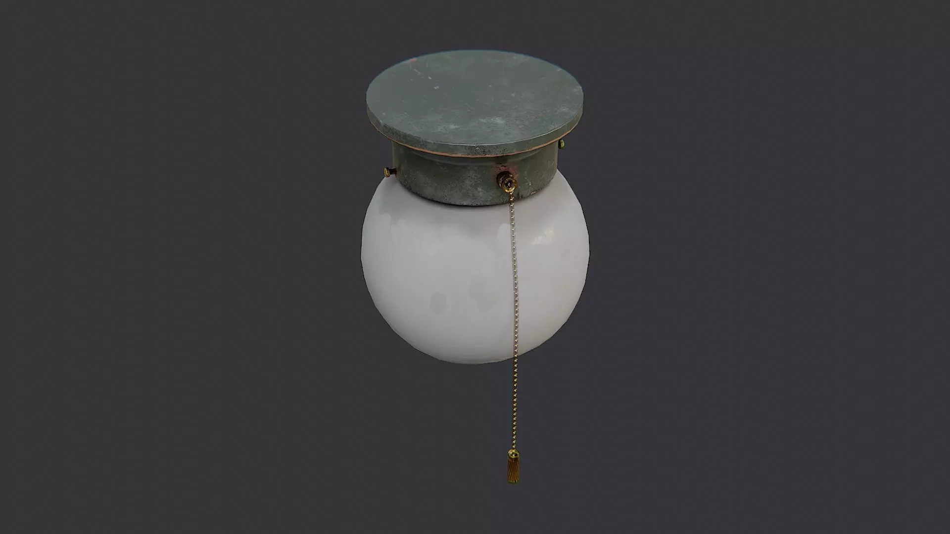Round Ceiling Lamp with Pull Chain Low-poly 3D model_0